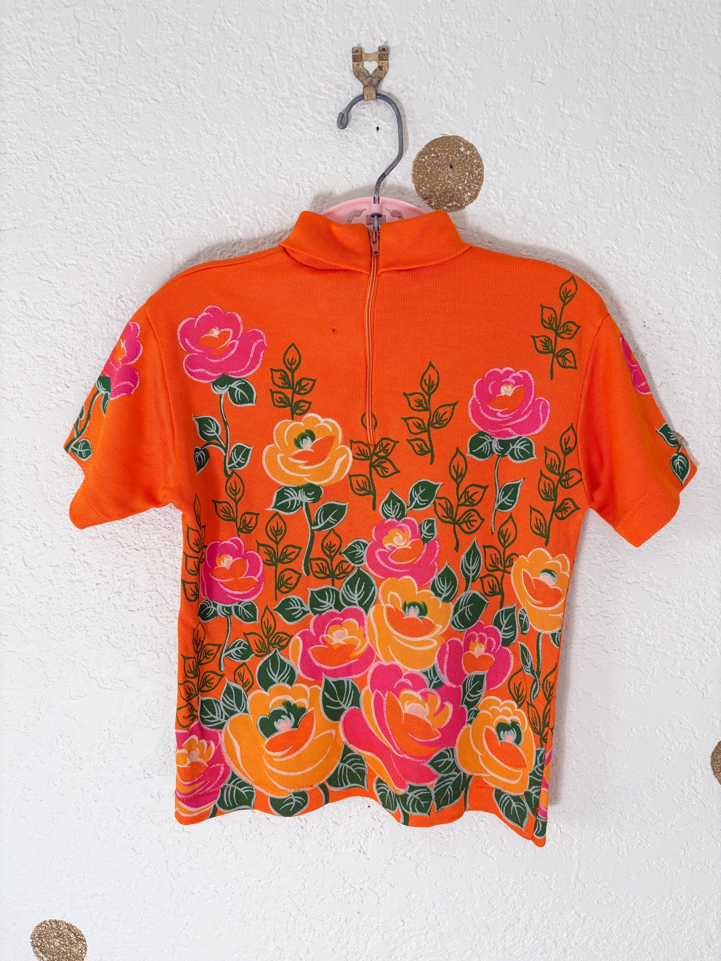 Vintage Caperknit 70s floral top.