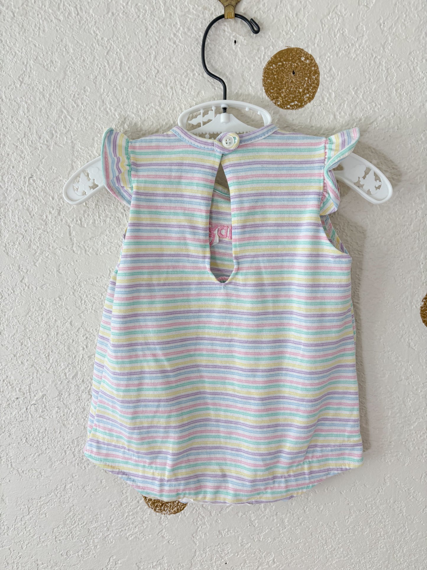 Vintage Healthex striped baby romper.