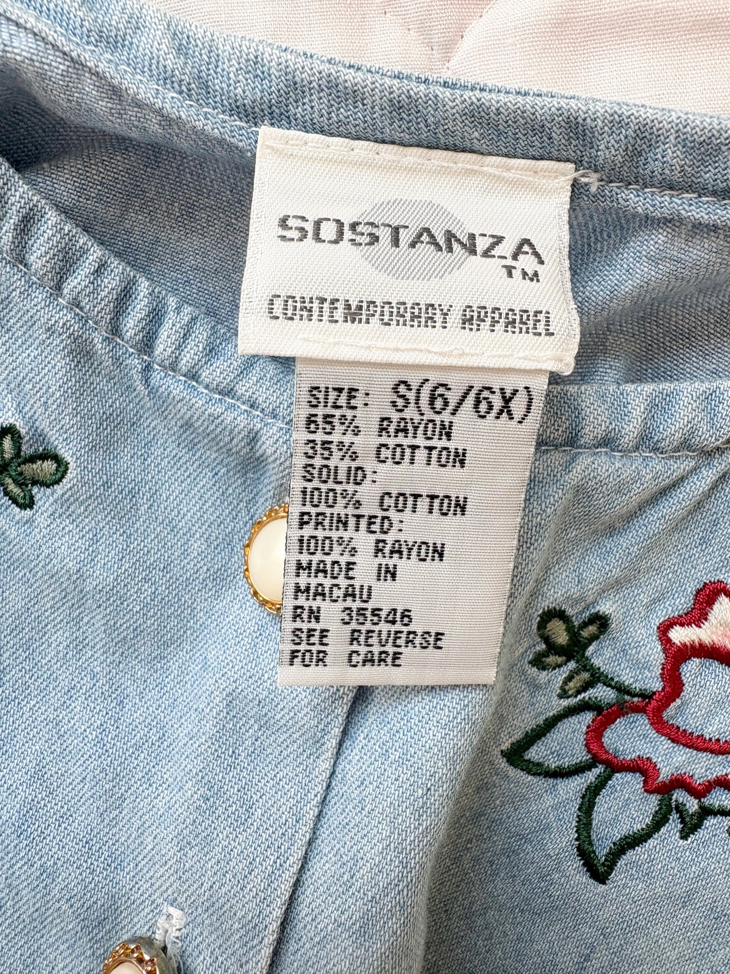 Vintage Sostanza Chambray Floral dress/tunic.