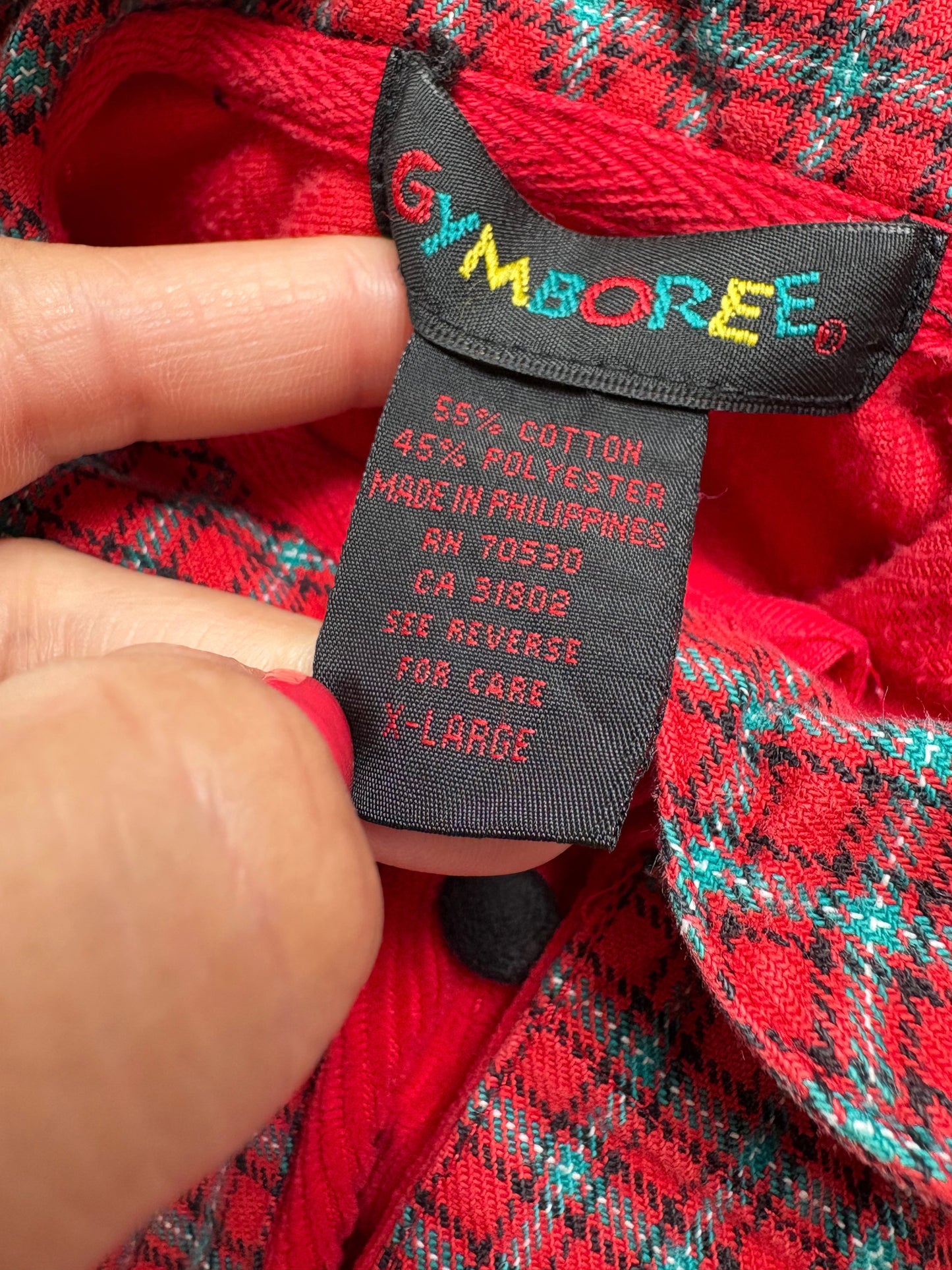 Vintage Gymboree velour/plaid dress.
