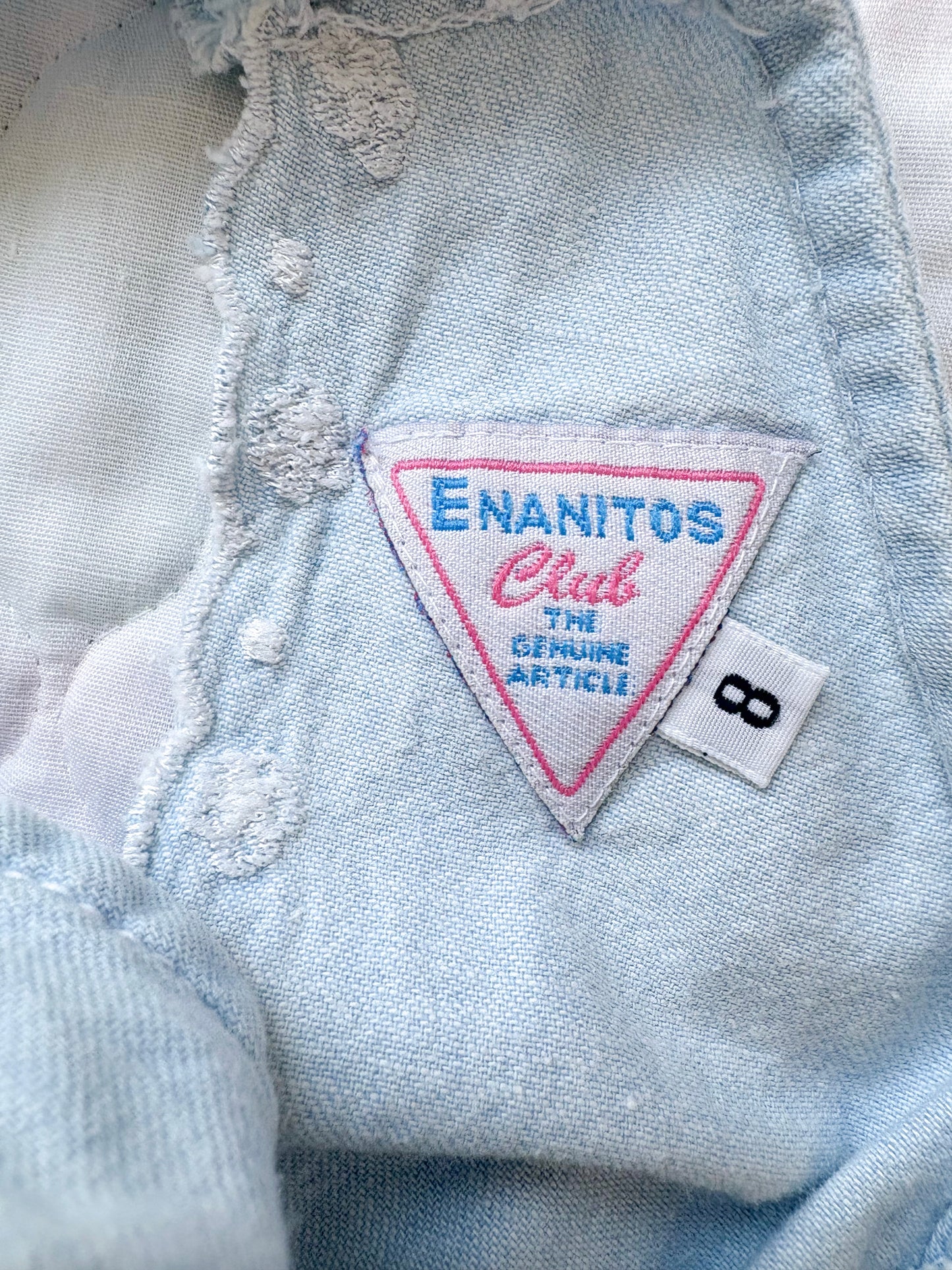 Vintage European Enanitos chambray pinafore style dress.