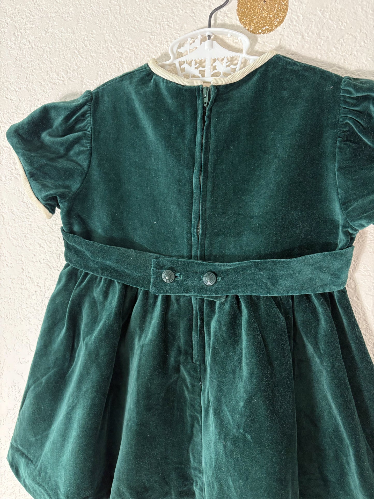 Vintage CC emboridered velour toddler dress.