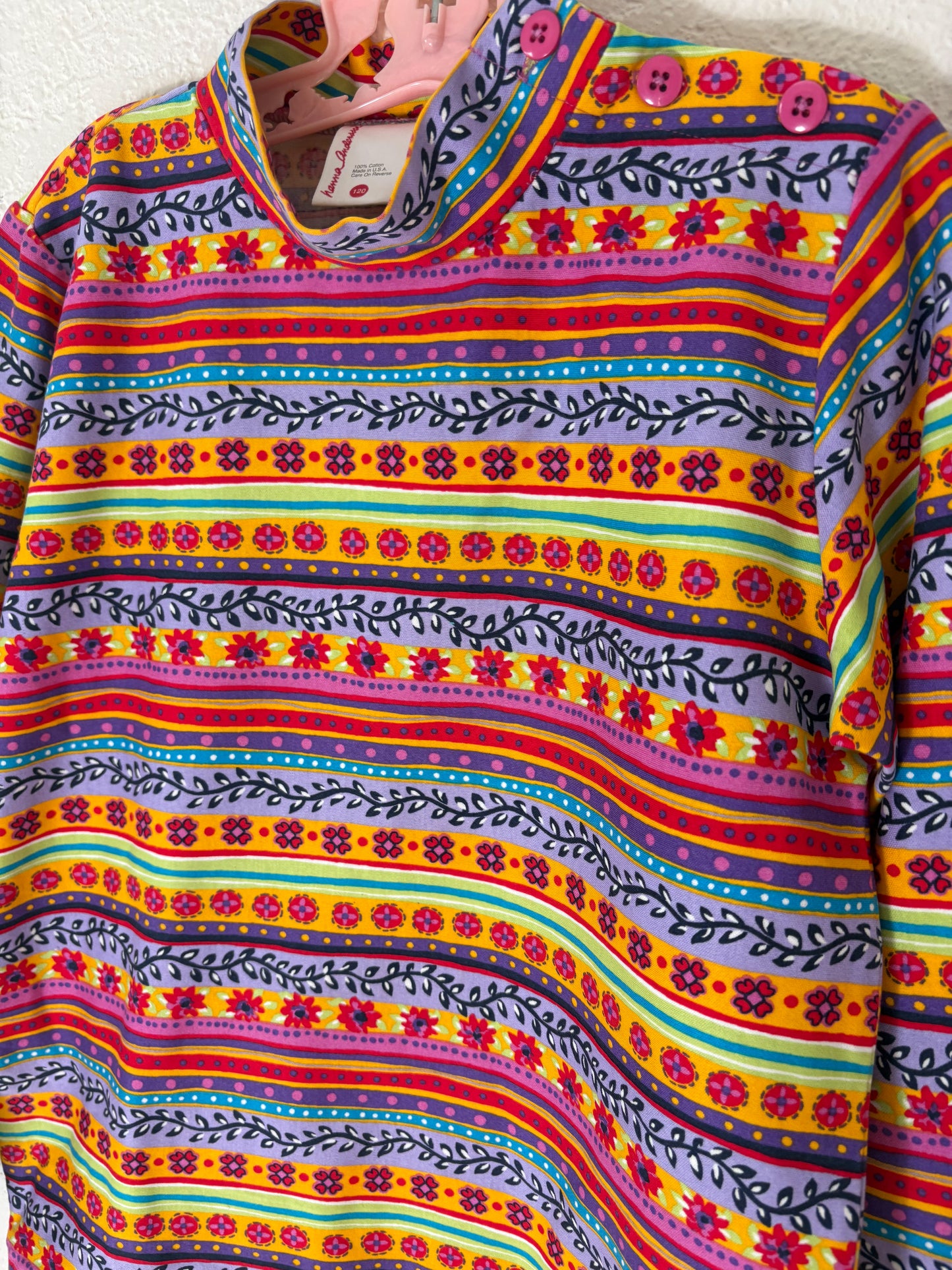 Vintage Hanna Andersson floral turtle neck top.