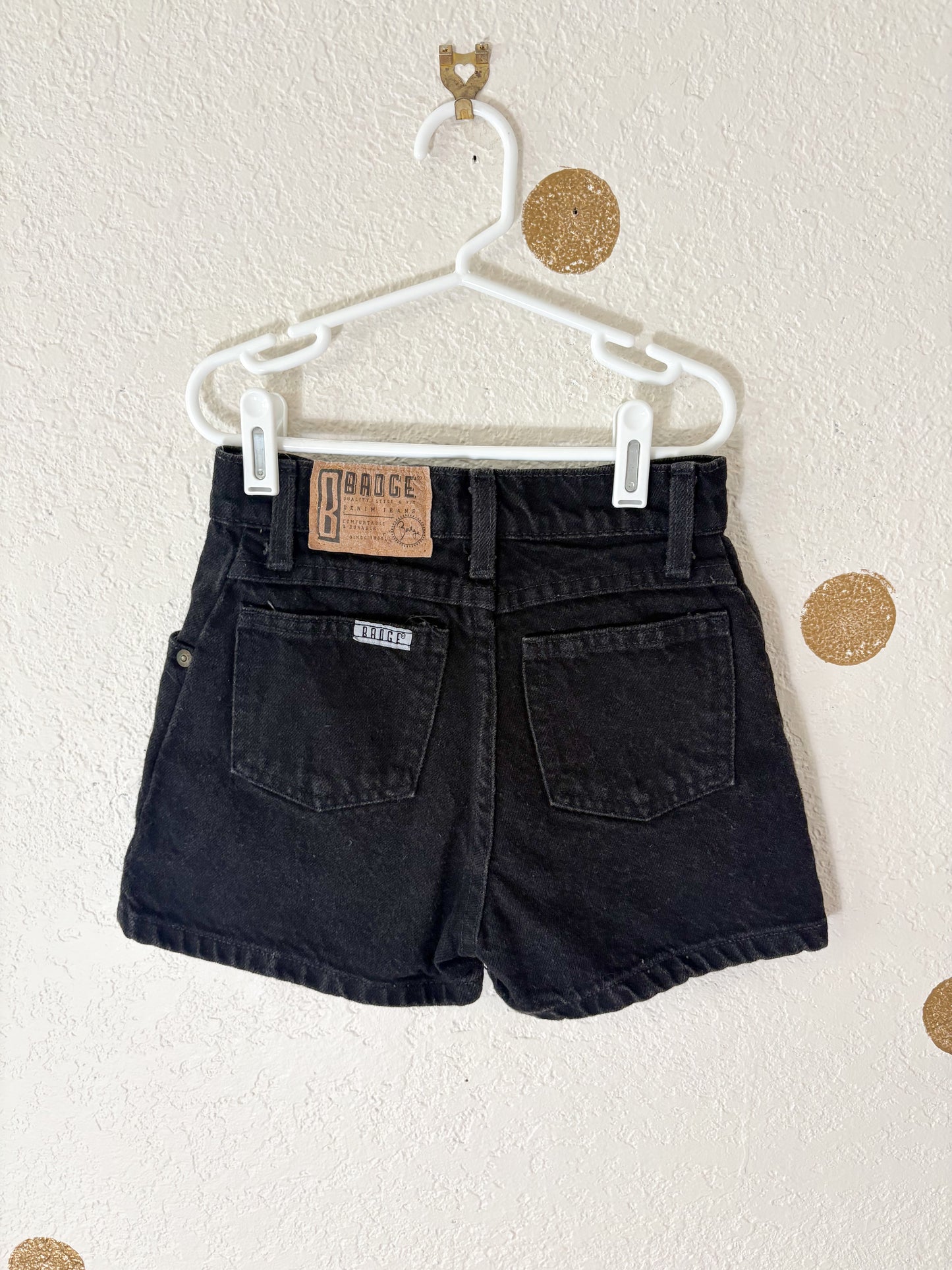 Vintage Badge denim shorts.