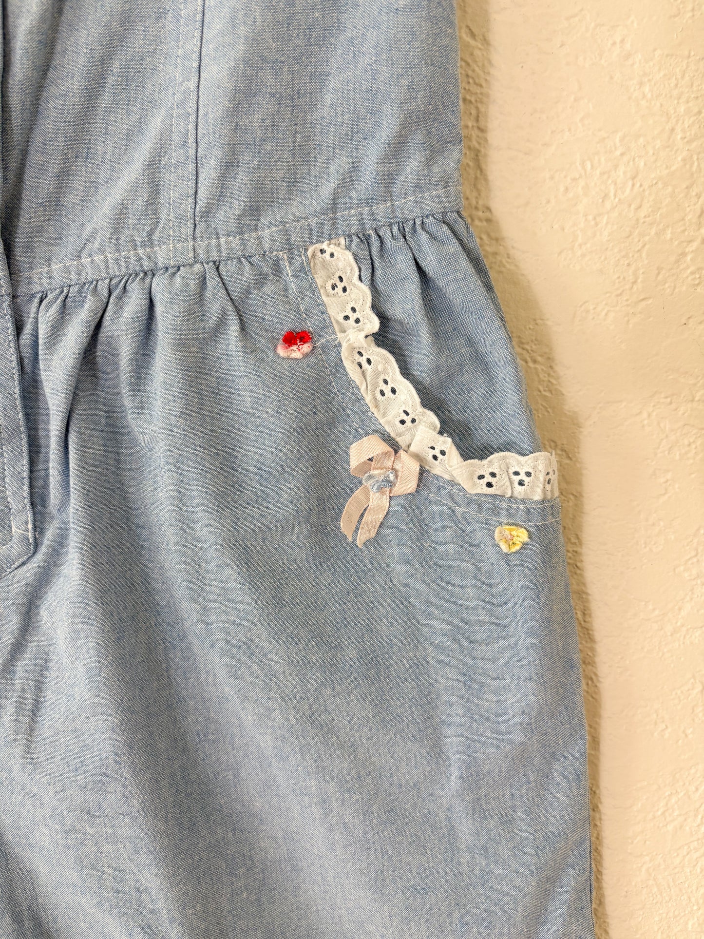 Vintage Fun Spirit chambray romper.