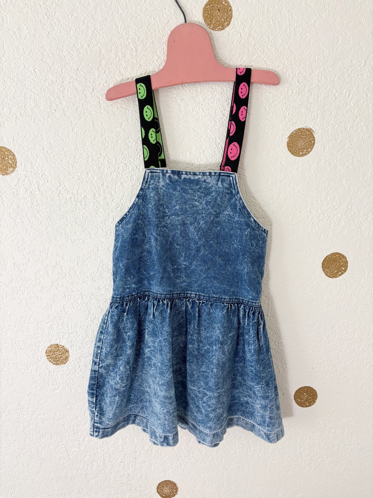 Vintage Hart Street acid wash suspender jumper.