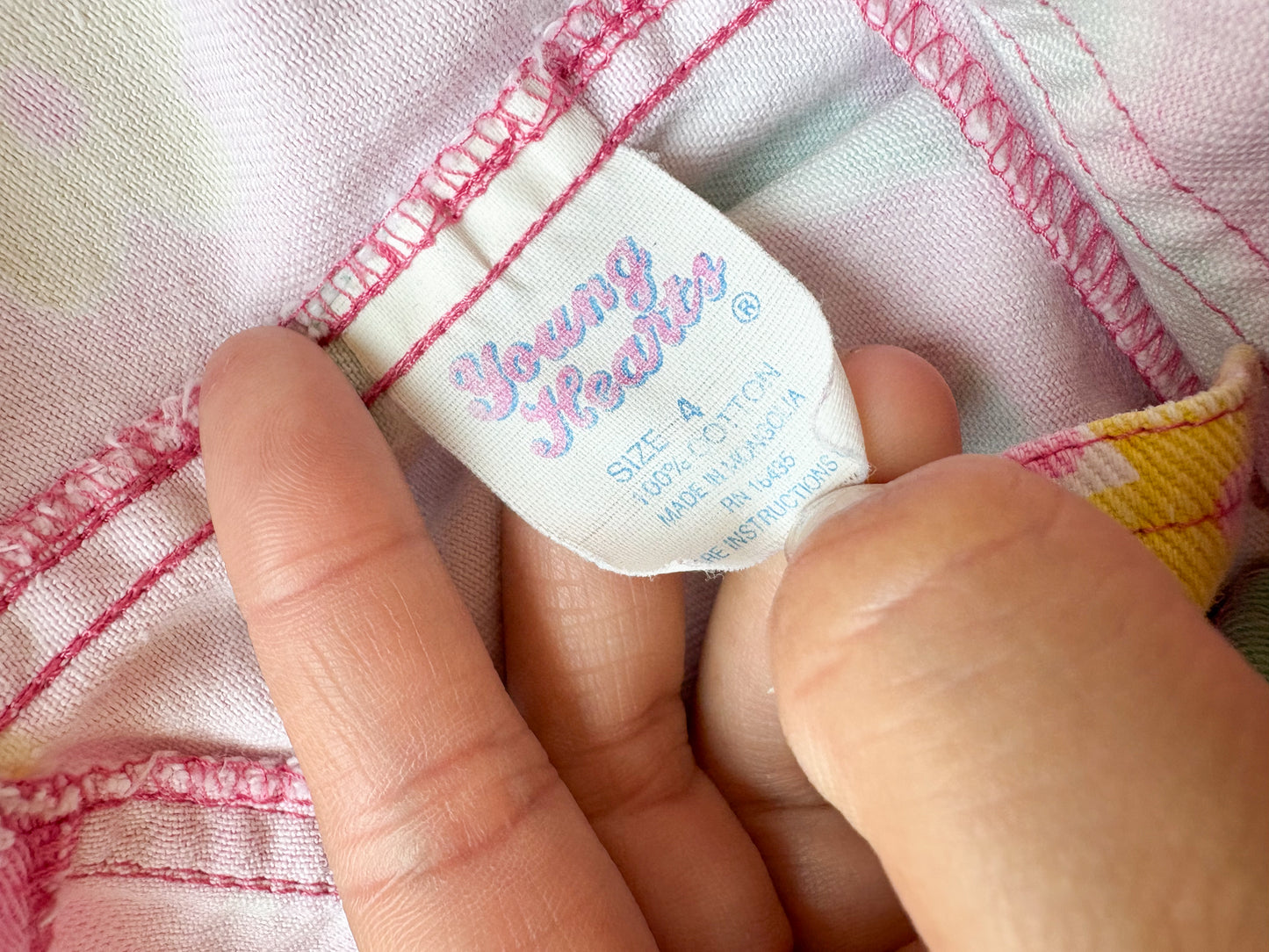 Vintage Young Hearts toddler floral shortalls