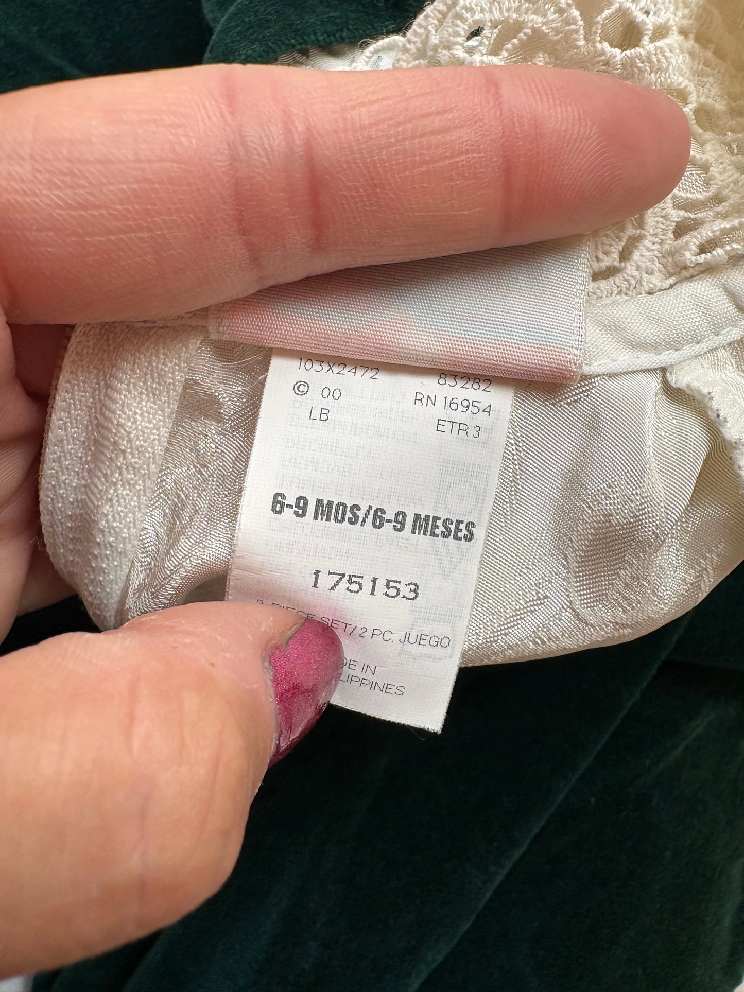 Vintage/y2k velour baby romper.