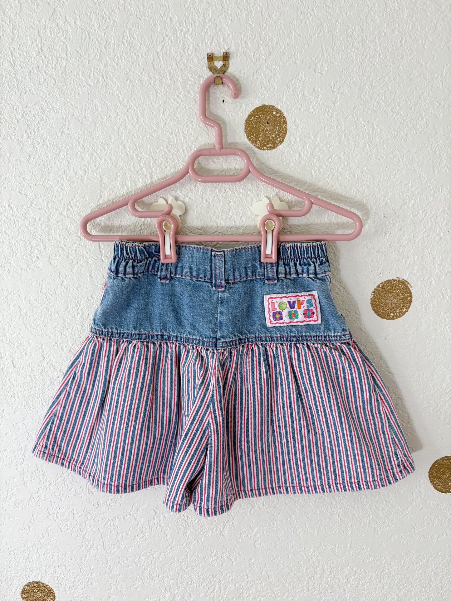 Vintage Little Levi's Striped denim girls shorts.