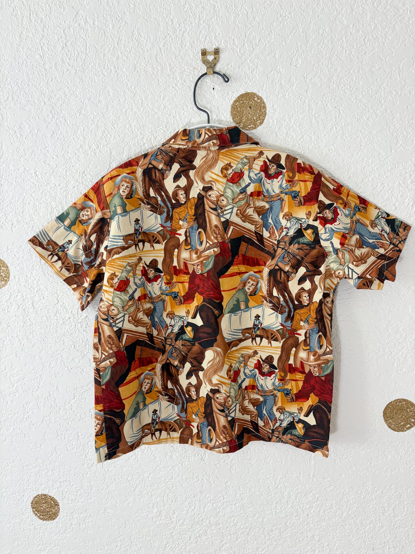 Homemade vintage? AOP cowboys button up