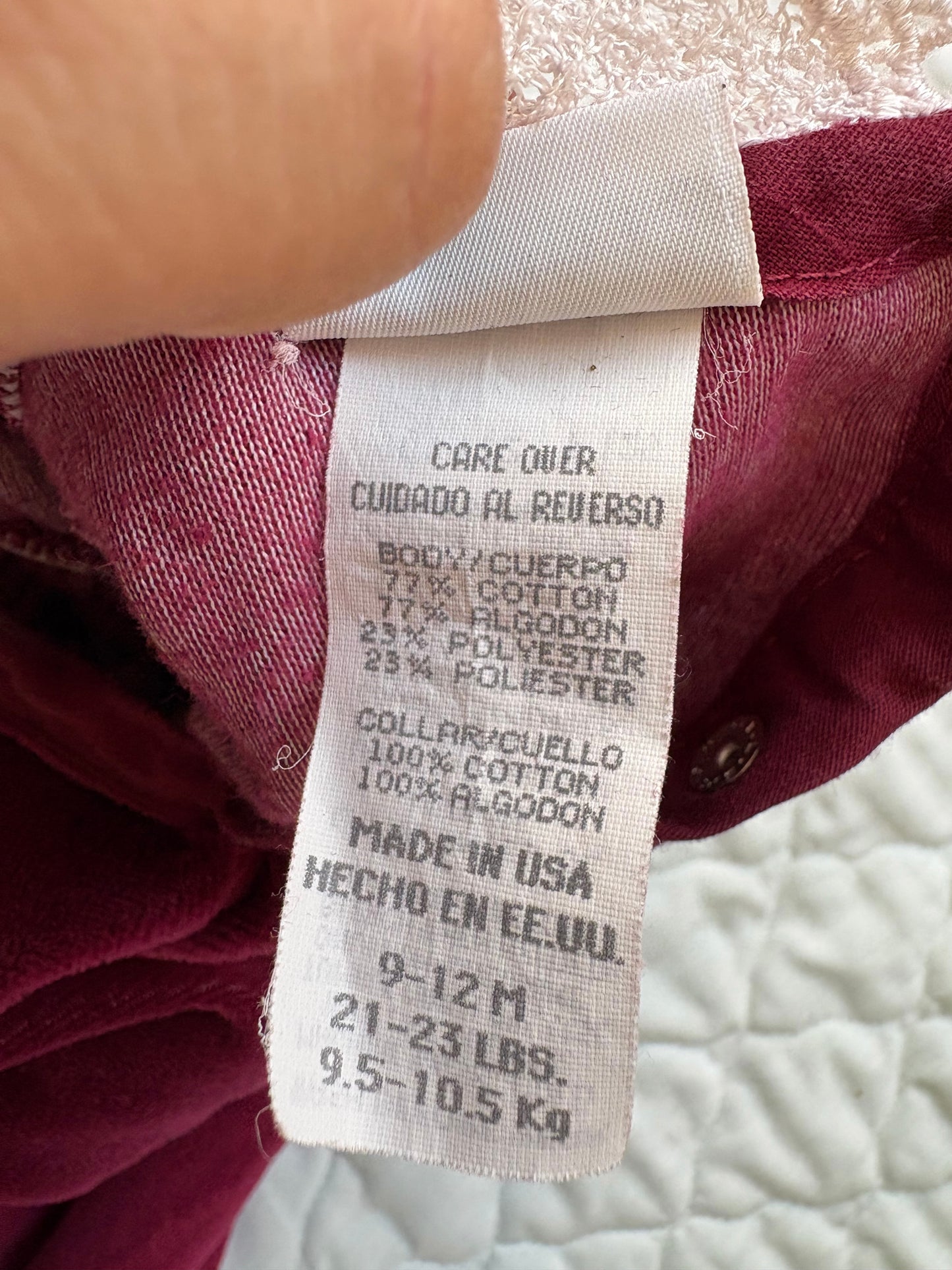 Vintage Carter's velour baby romper.