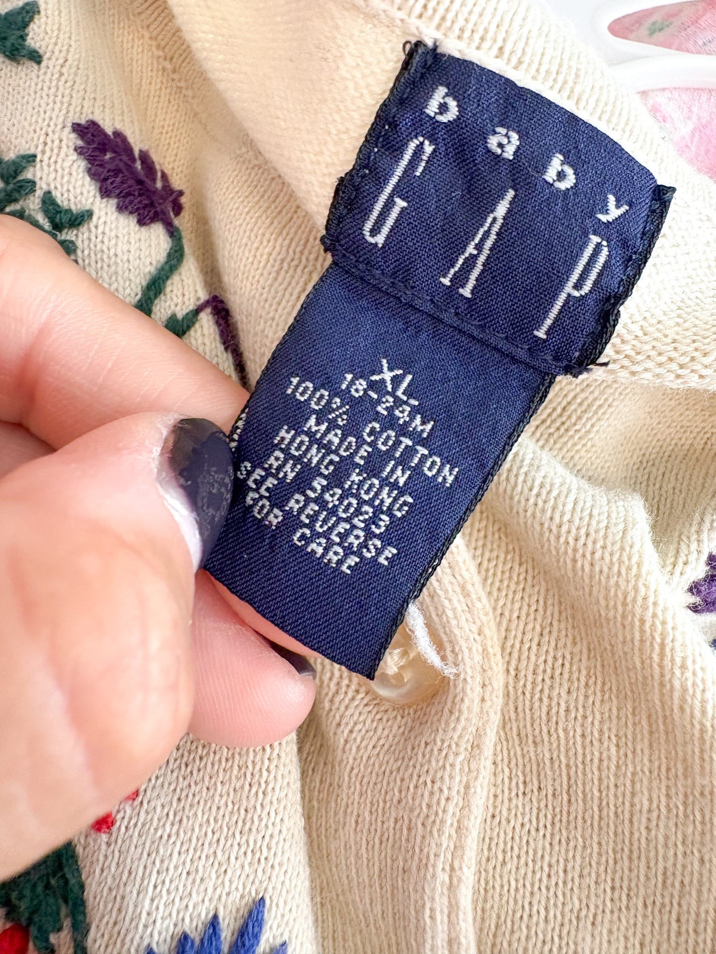 Vintage GAP embroidered toddler cardi.