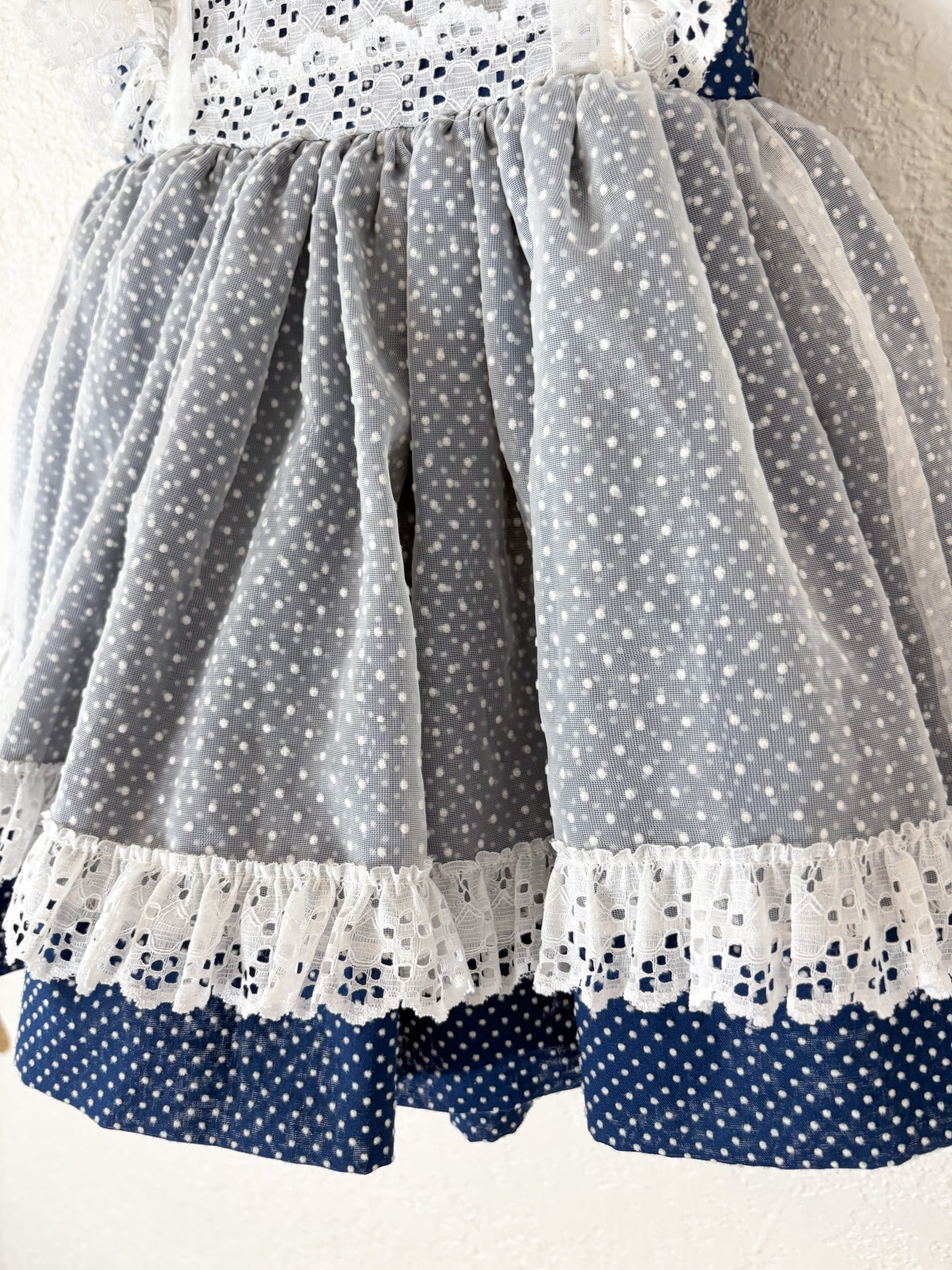 Vintage Betty Oden Swiss dot full circle toddler dress.