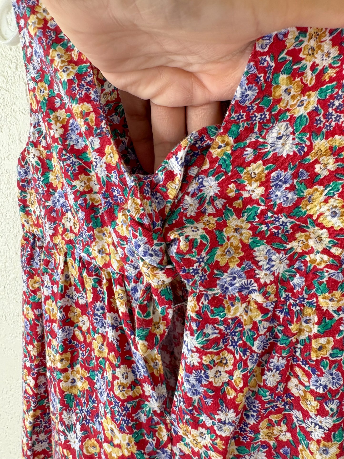 Homemade vintage toddler floral romper.