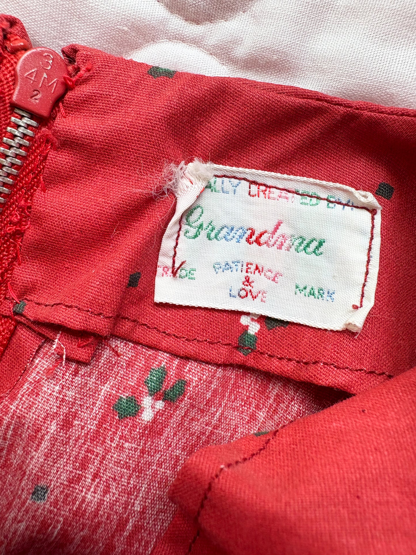 Vintage homemade from Daisy Kingdom fabric older girl dress.