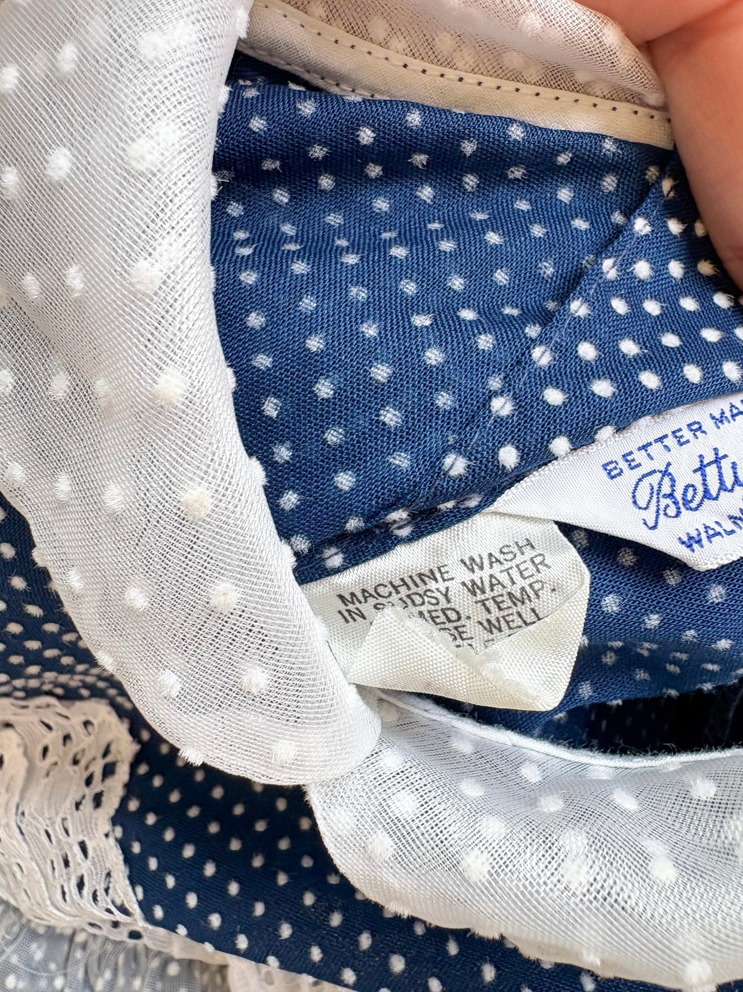 Vintage Betty Oden Swiss dot full circle toddler dress.