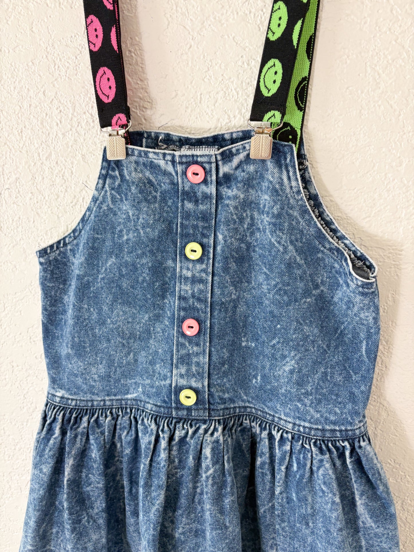 Vintage Hart Street acid wash suspender jumper.