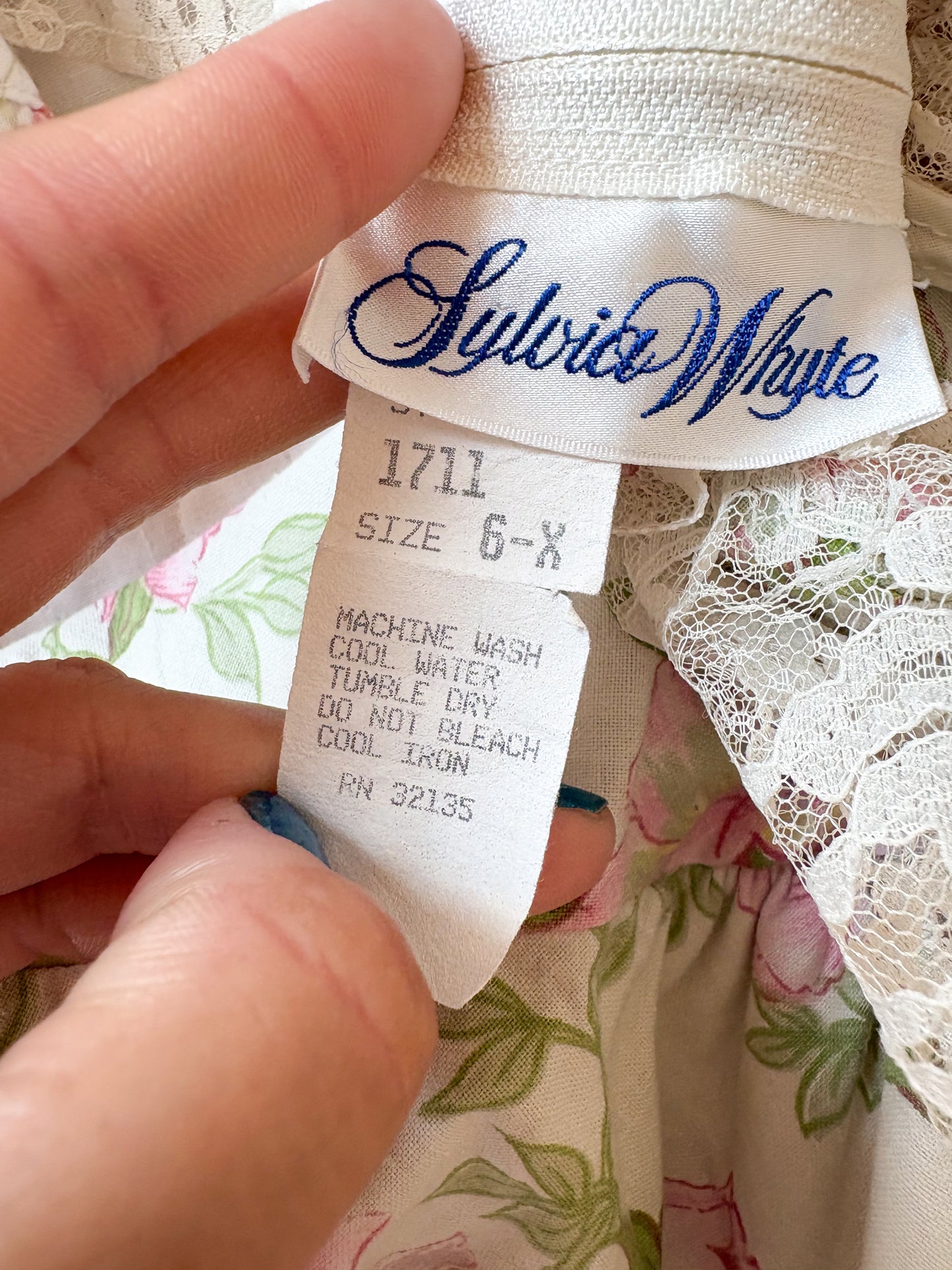 Vintage Sylvia Whyte floral dress.