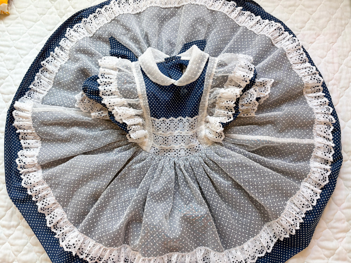 Vintage Betty Oden Swiss dot full circle toddler dress.