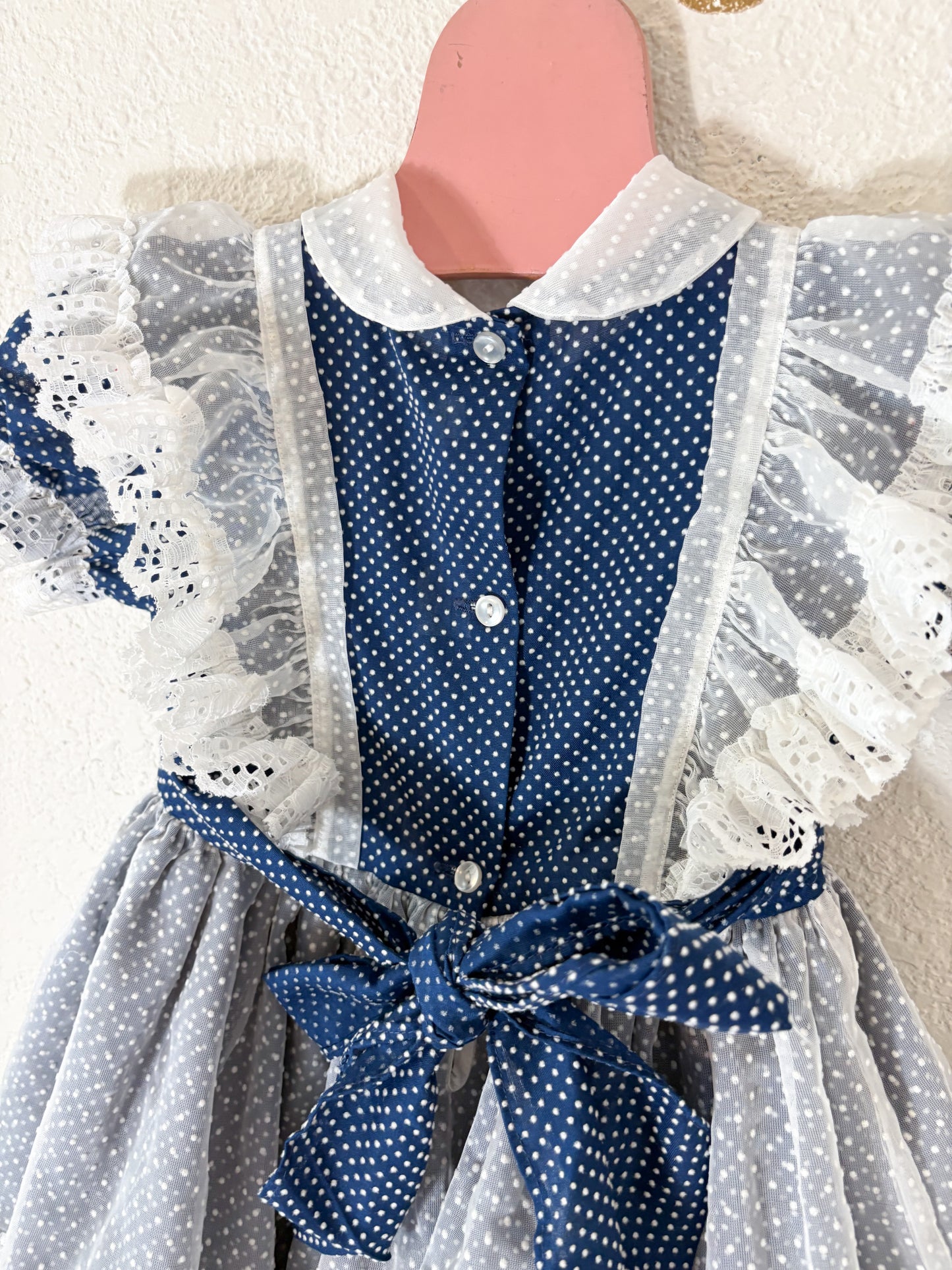 Vintage Betty Oden Swiss dot full circle toddler dress.