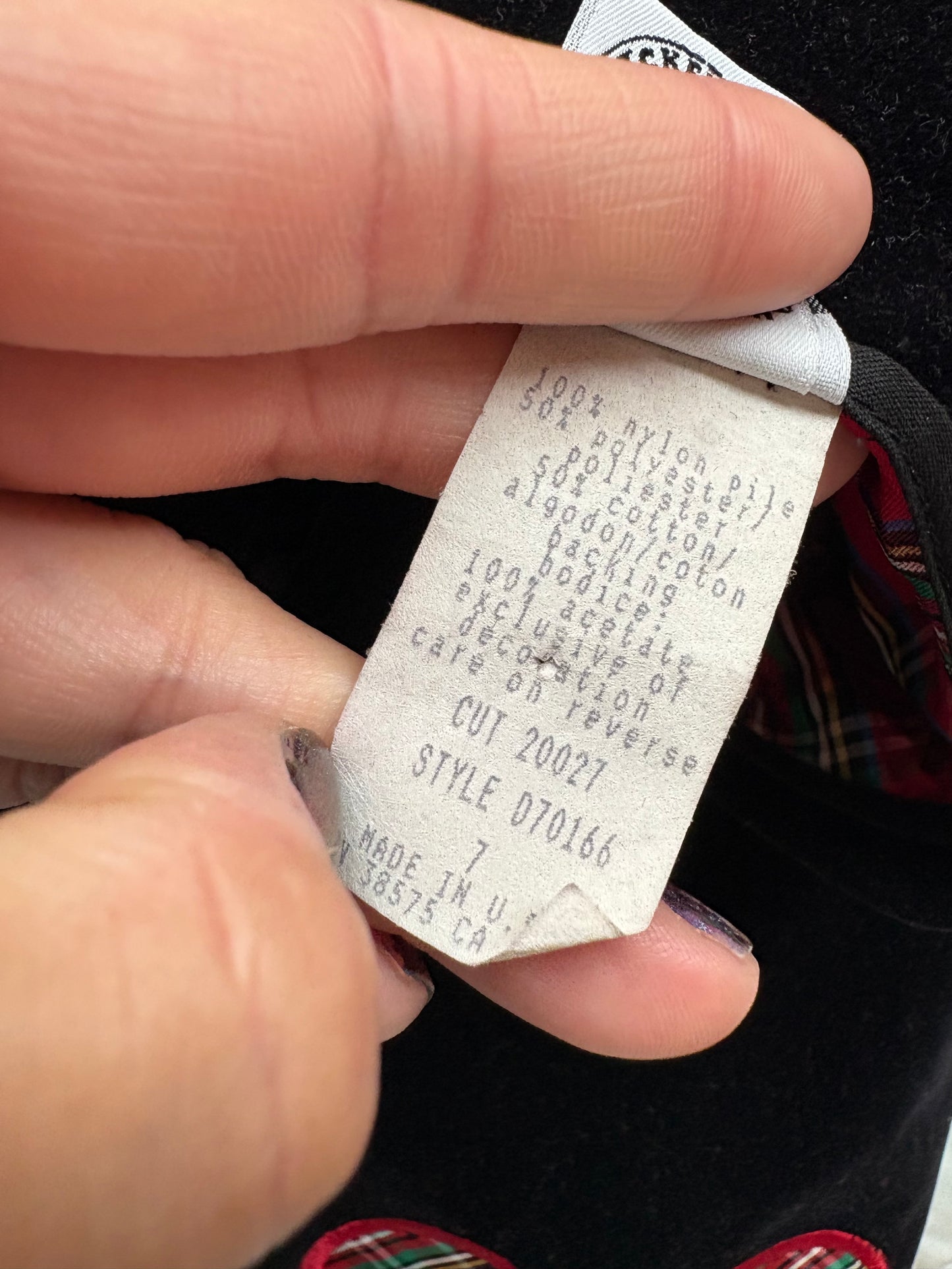 Vintage Mickey & Co velour plaid holiday dress.