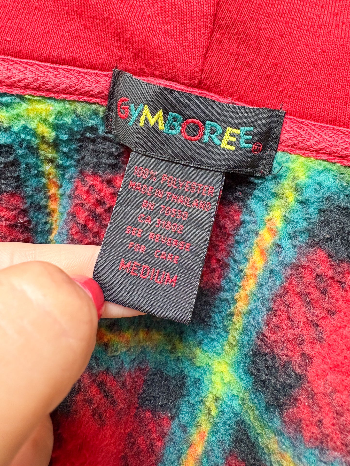 Vintage Gymboree plaid fleece hooded jacket.