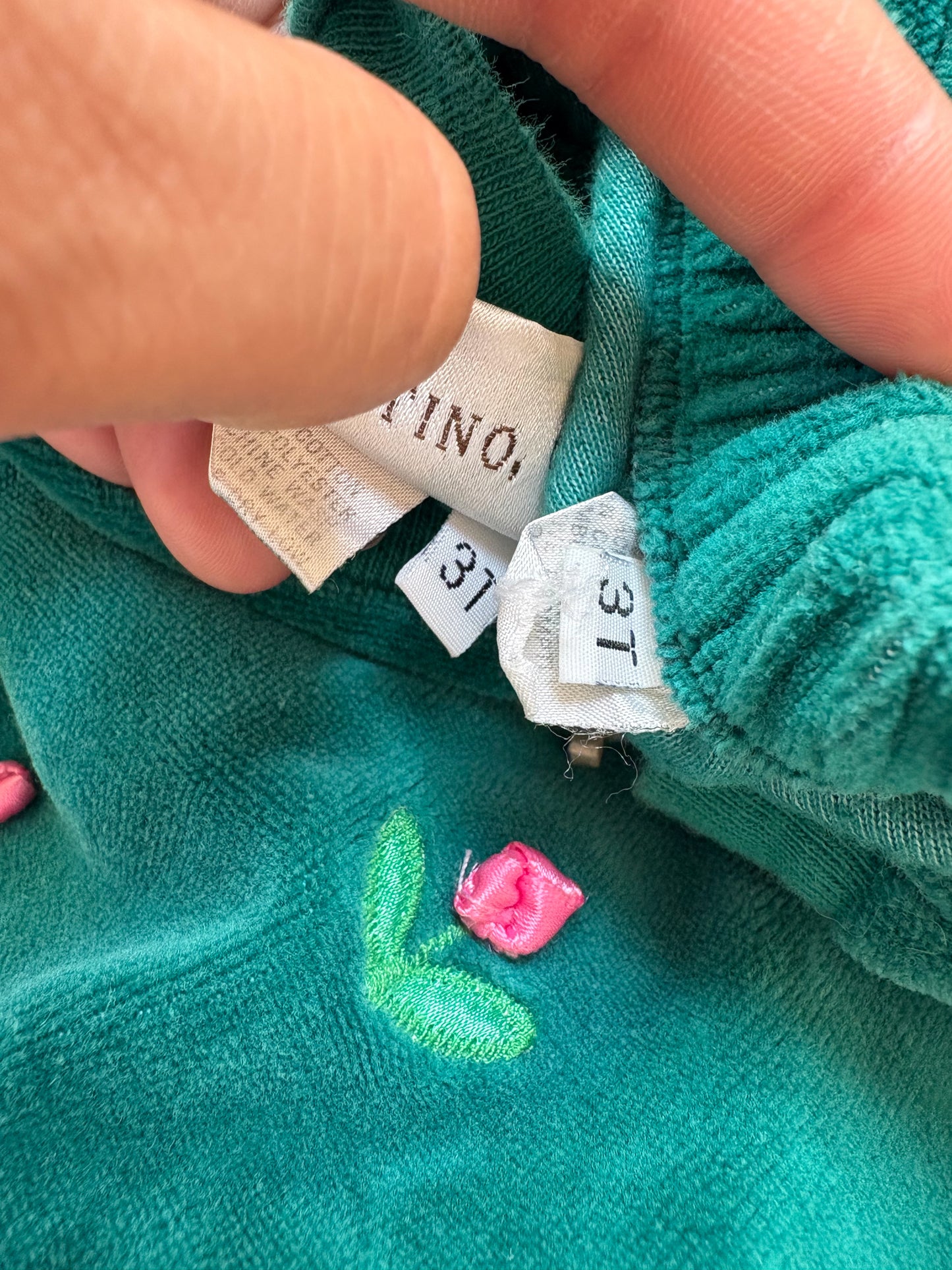Vintage Rebecca Raggs Original velour toddler set.