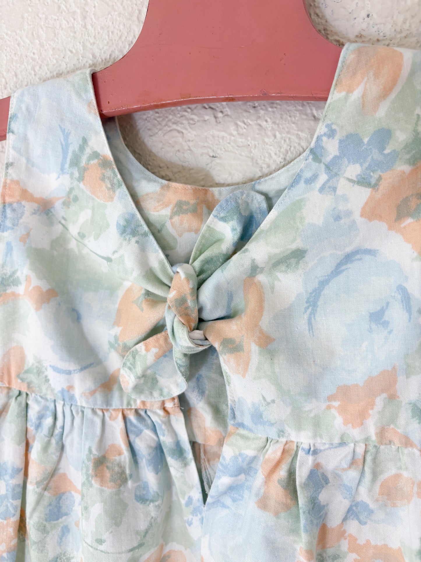 Homemade vintage toddler floral romper.