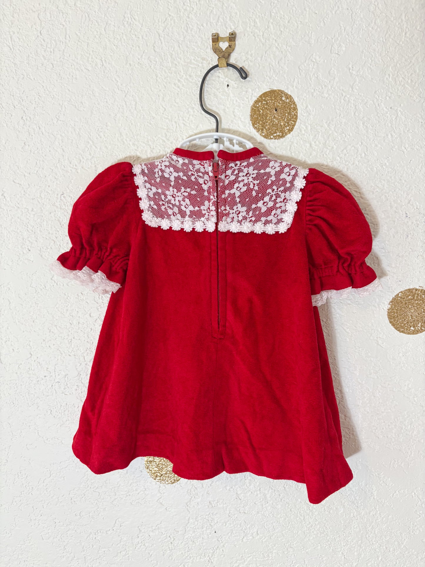 Vintage homemade velour baby dress.