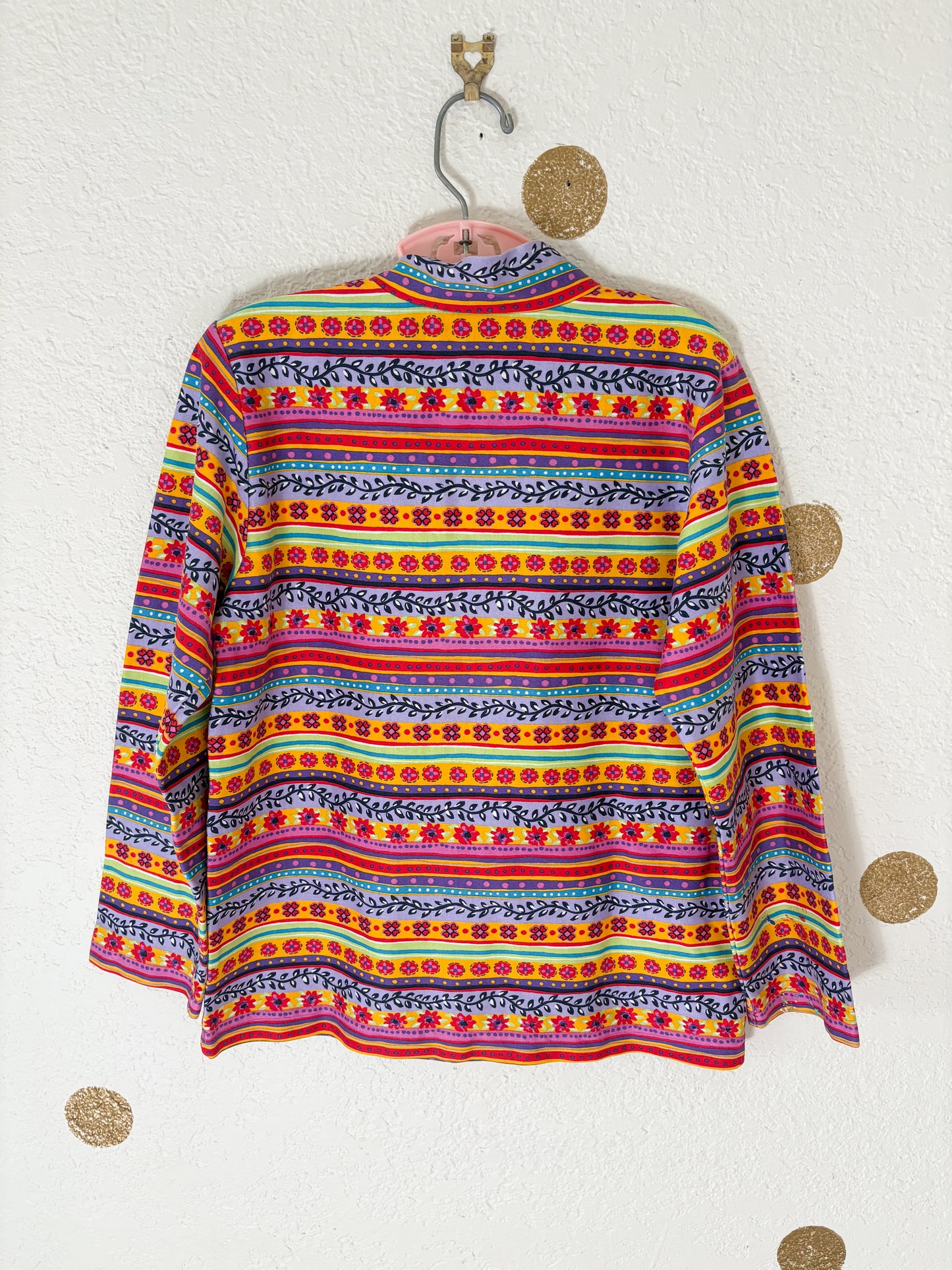 Vintage Hanna Andersson floral turtle neck top.