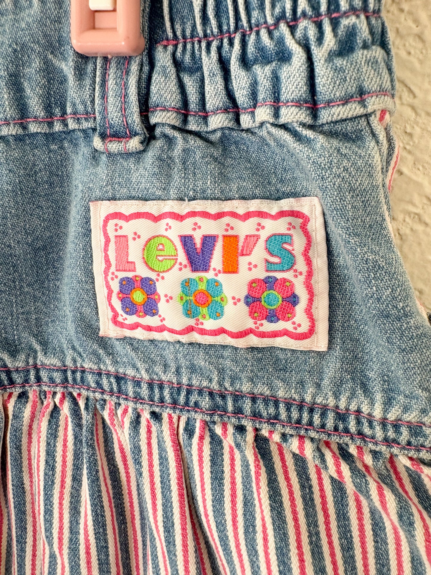 Vintage Little Levi's Striped denim girls shorts.
