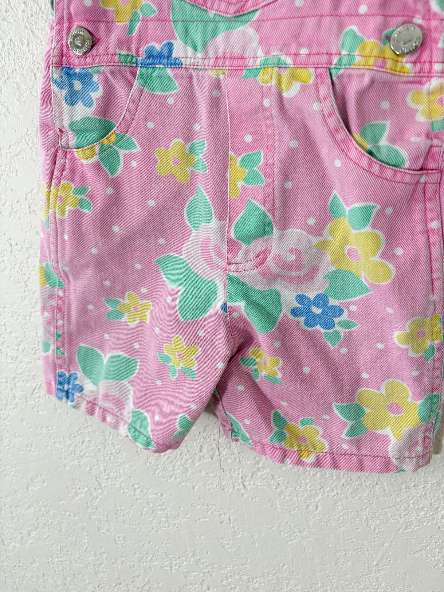 Vintage Young Hearts toddler floral shortalls