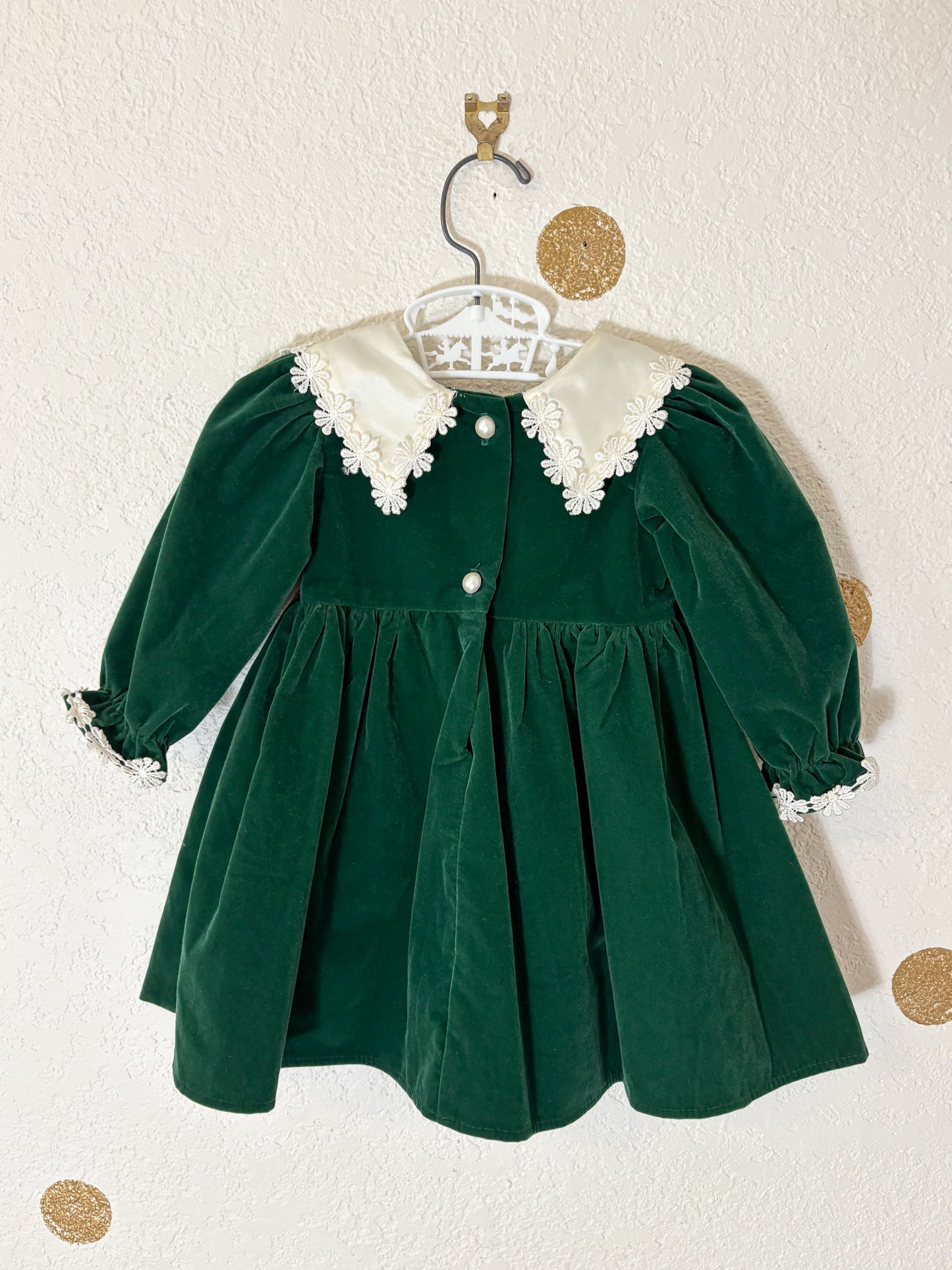 Vintage Cuddle Me velvet baby dress.