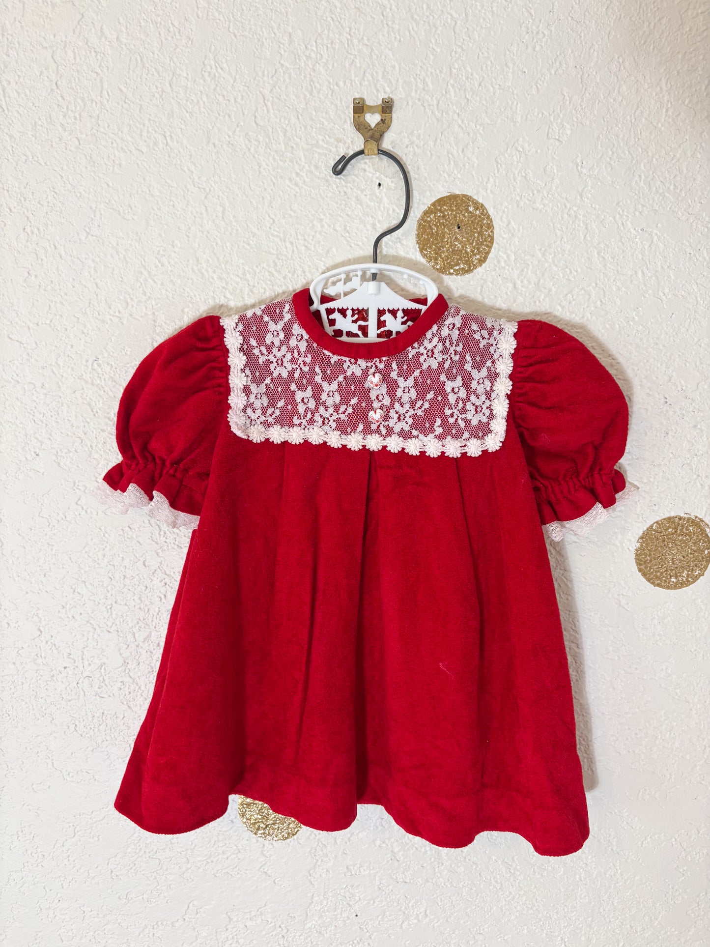 Vintage homemade velour baby dress.