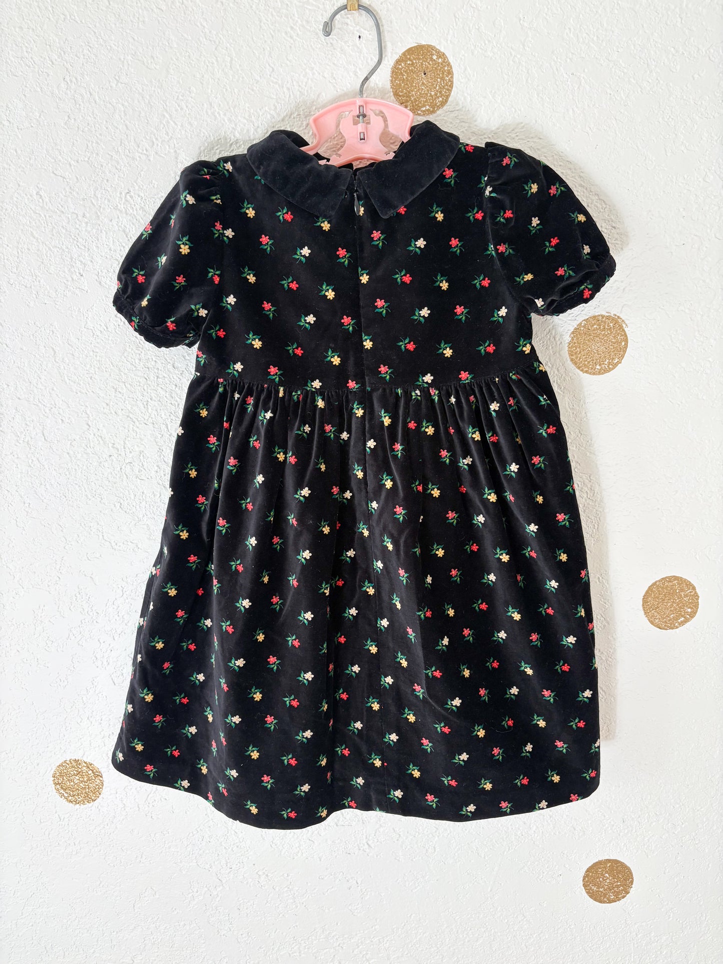 Vintage Gymboree velour floral dress.