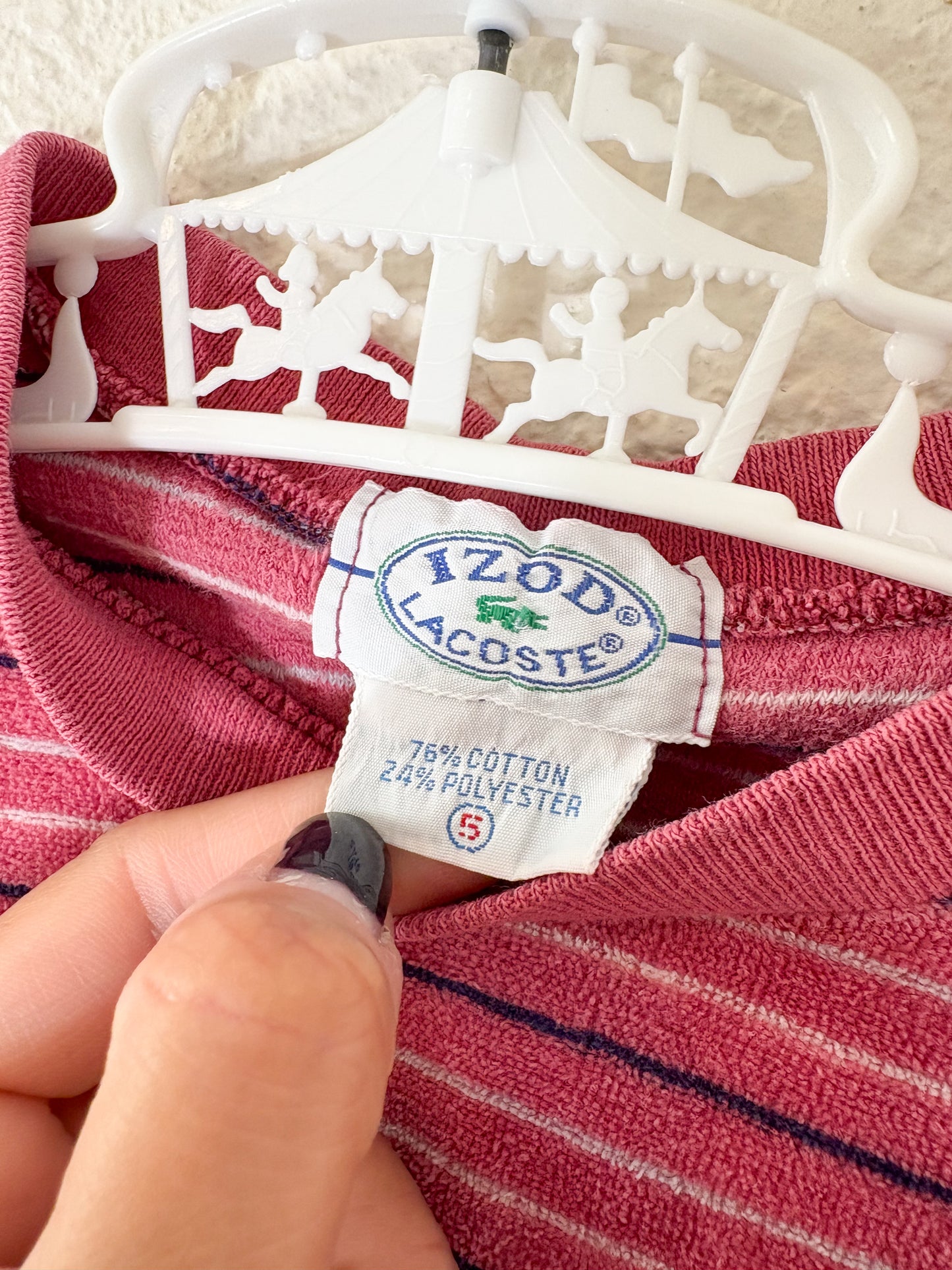 Vintage Lacoste GN long sleeve velour top.