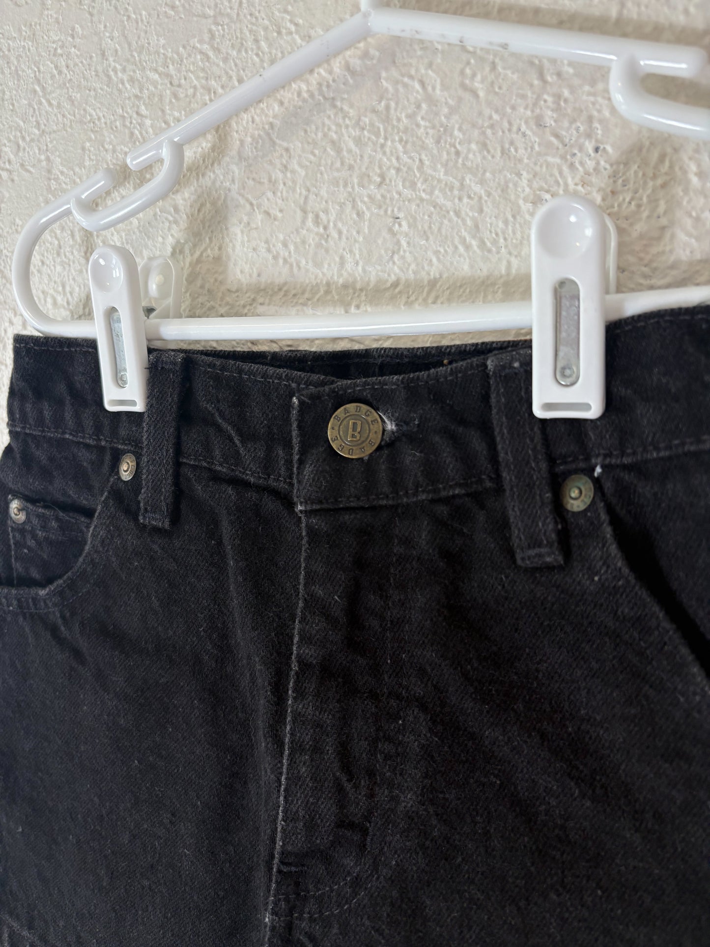 Vintage Badge denim shorts.