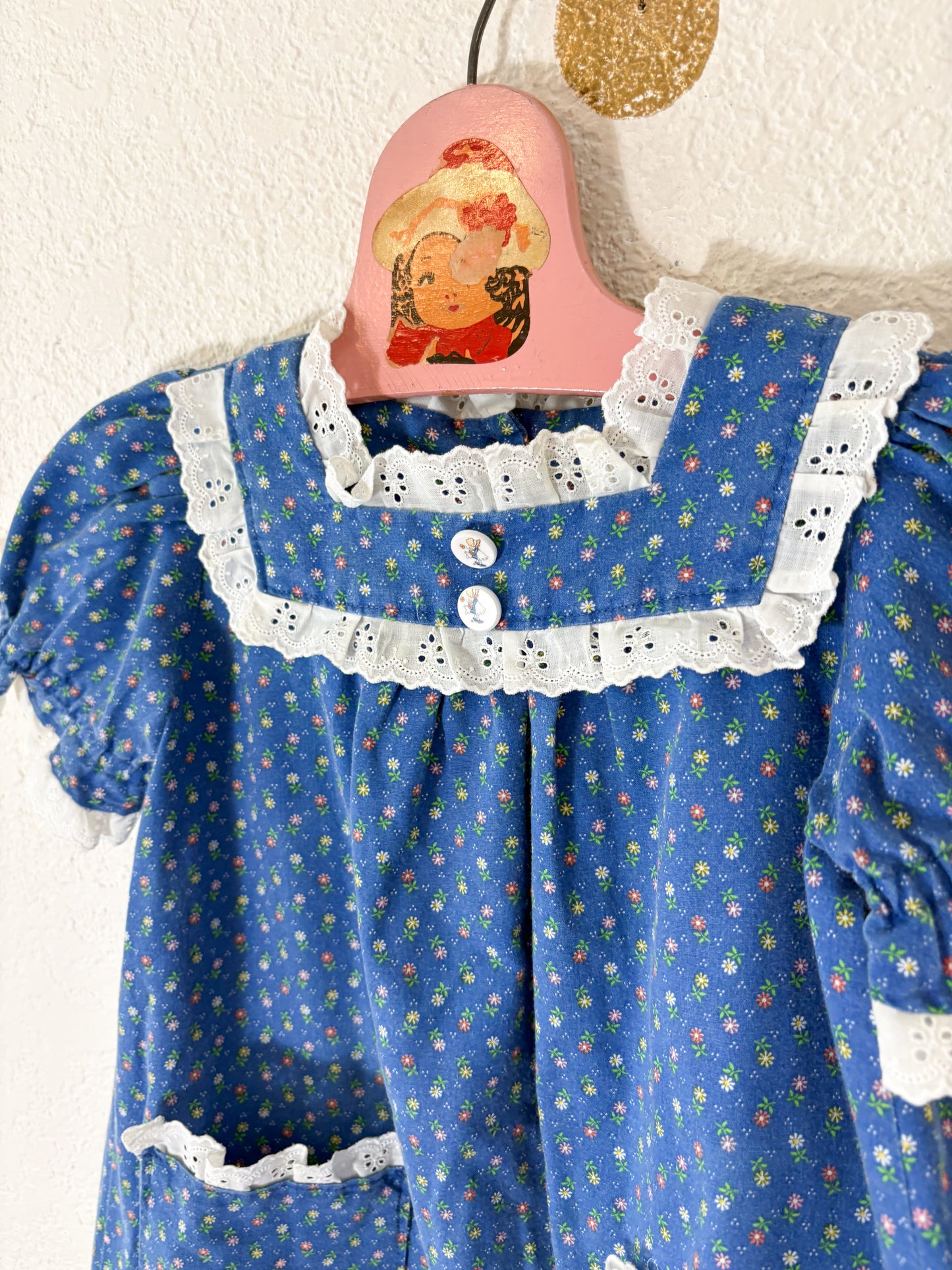 Homemade vintage dainty floral toddler dress.