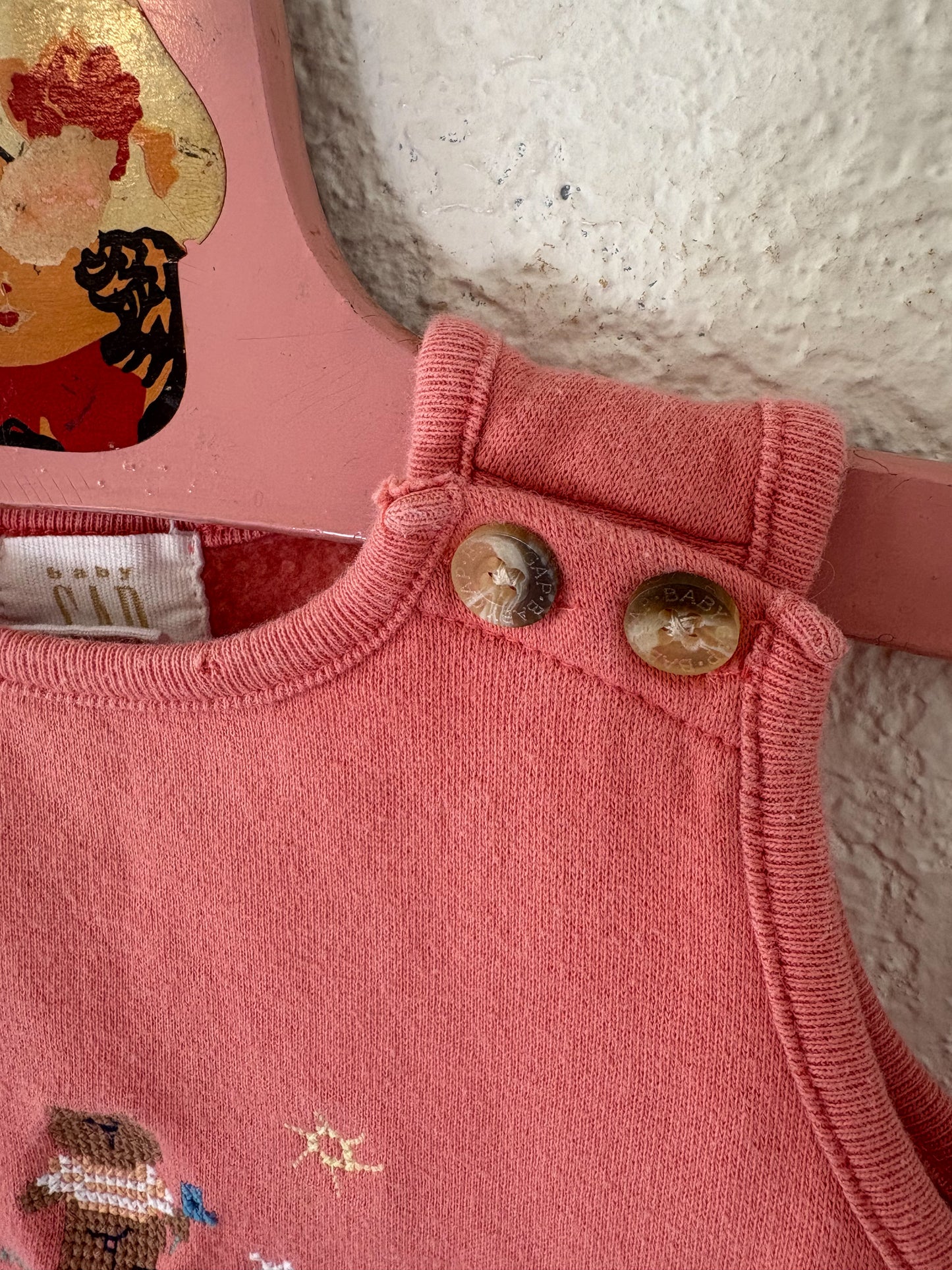 Vintage Gap baby cross stitch cotton romper.