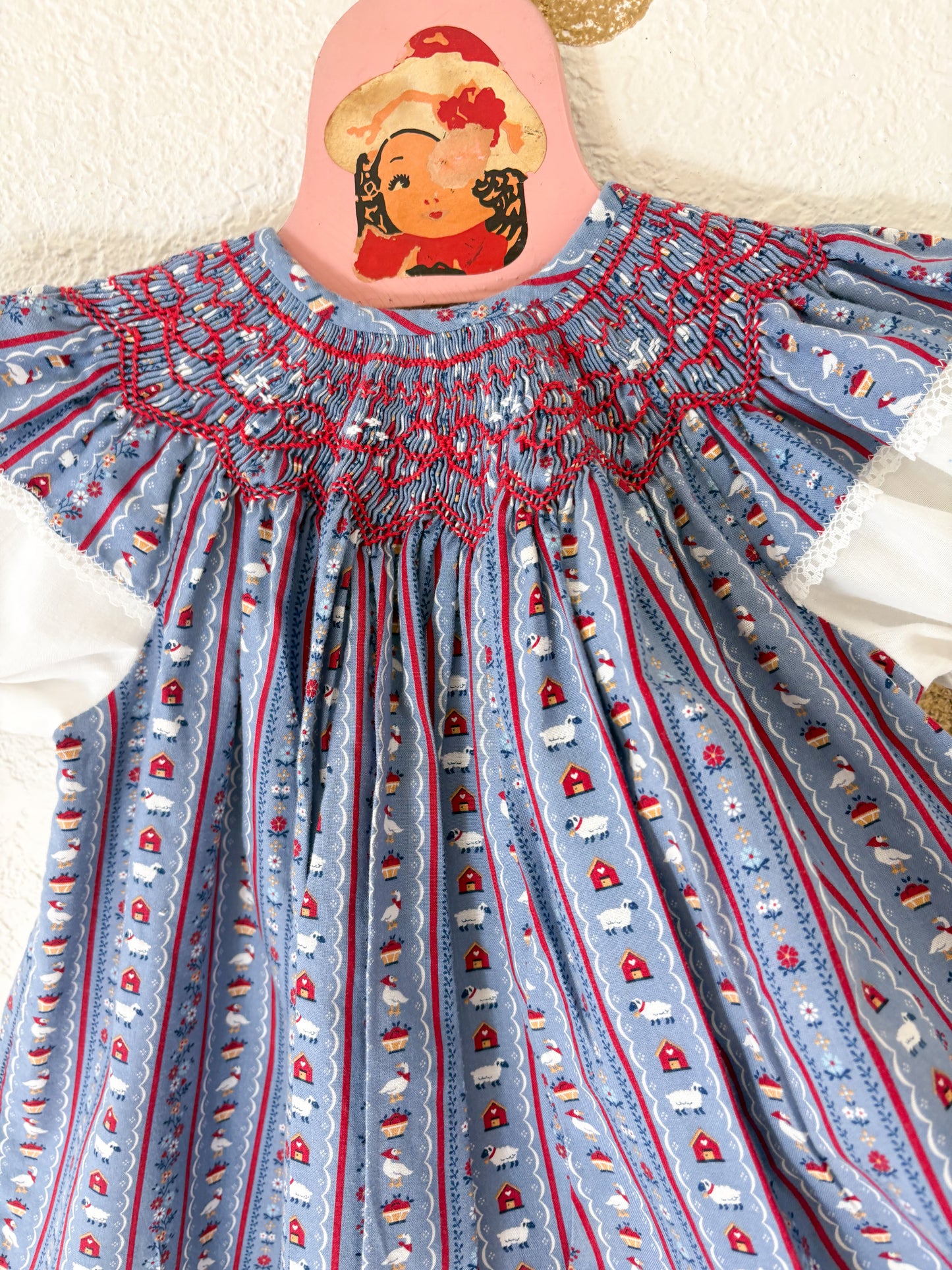 Homemade vintage smocked baby dress.