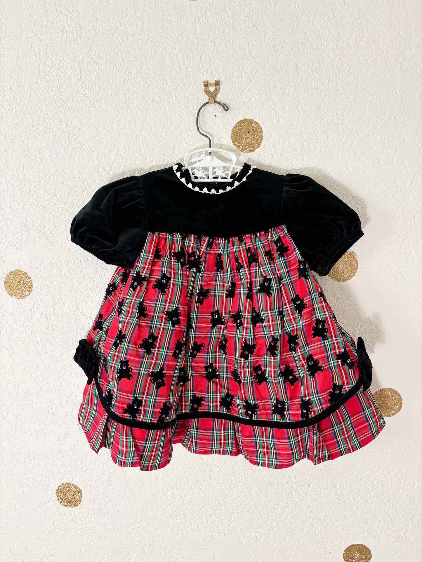Vintage Bonnie Jean toddler plaid dress.