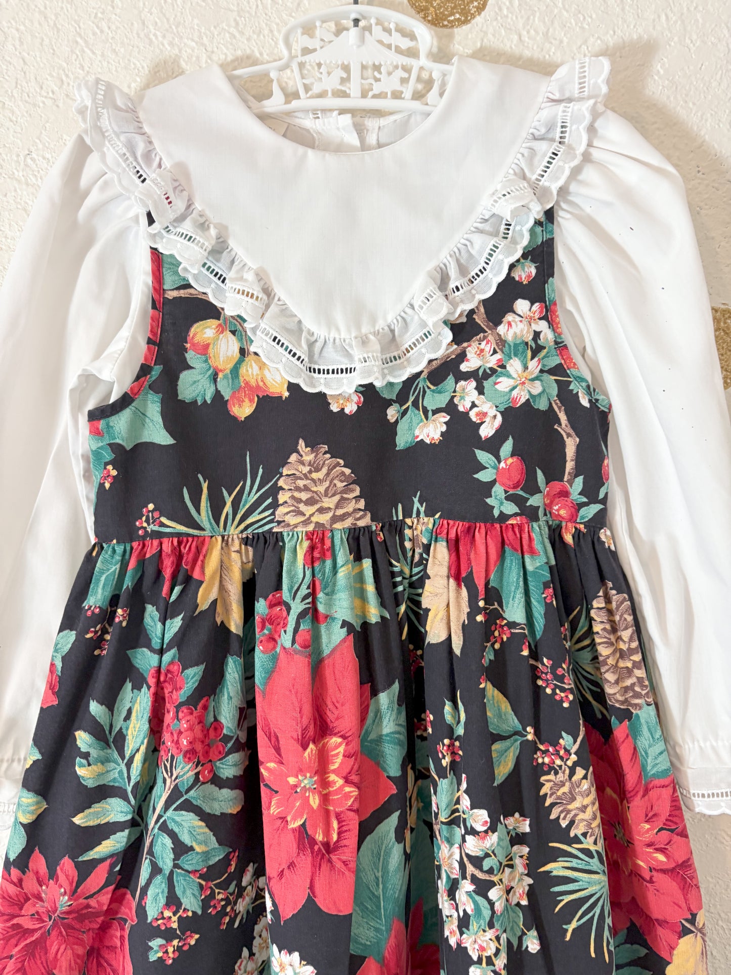 Vintage Début pinafore floral dress.