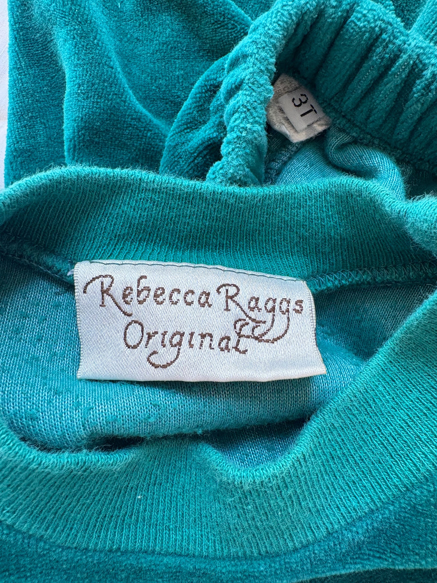 Vintage Rebecca Raggs Original velour toddler set.