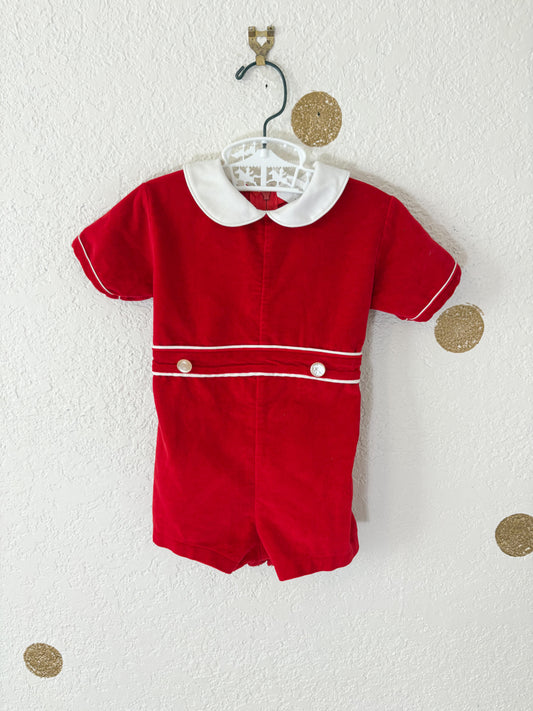 Vintage Bryan velvet baby romper.