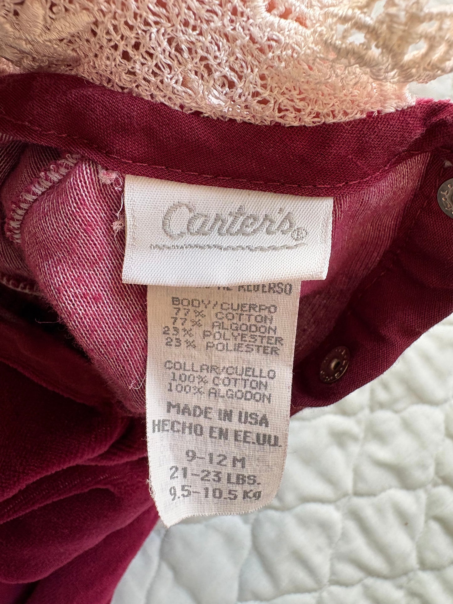 Vintage Carter's velour baby romper.