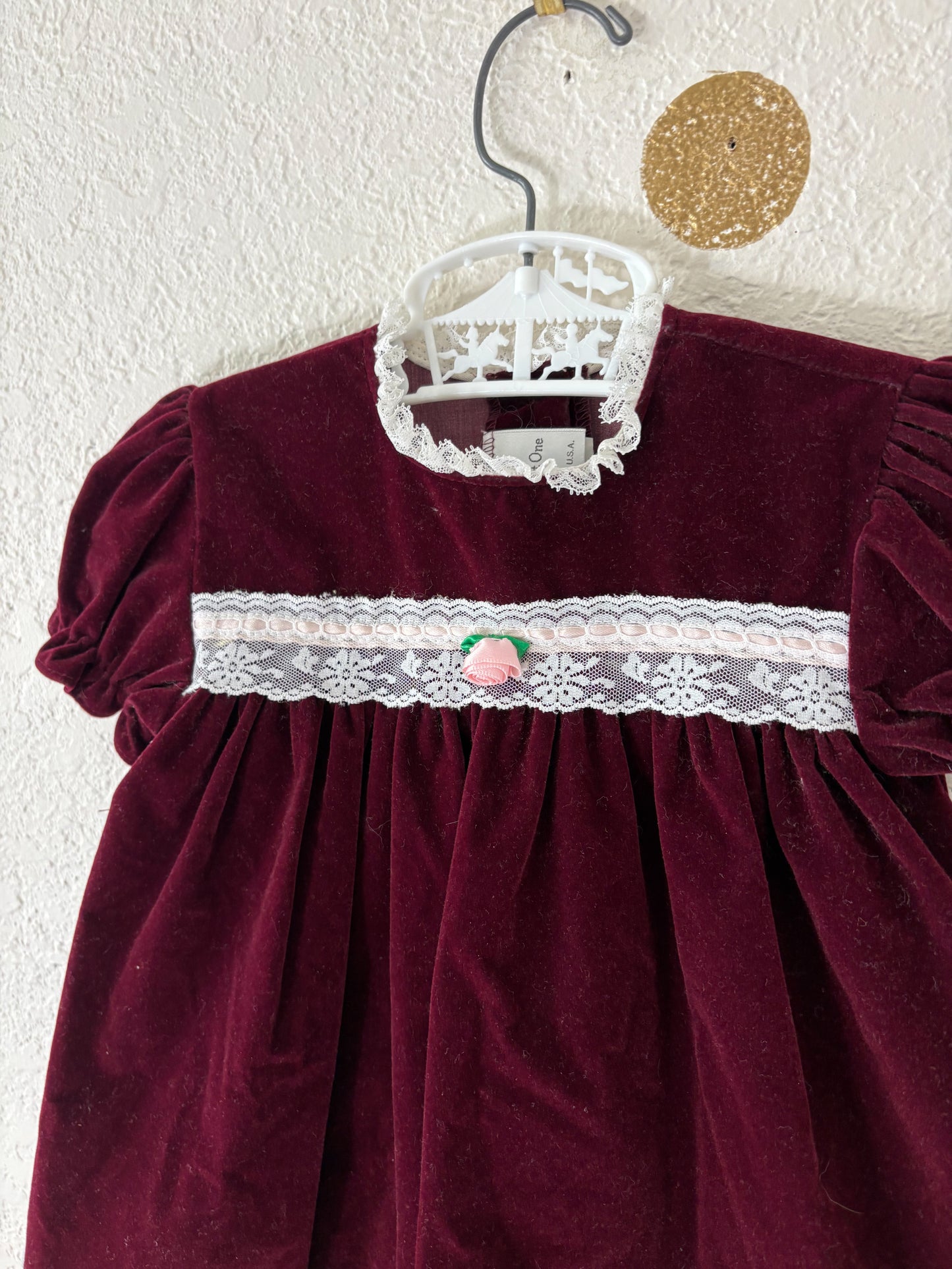 Vintage Cutest One velvet baby dress/tunic.