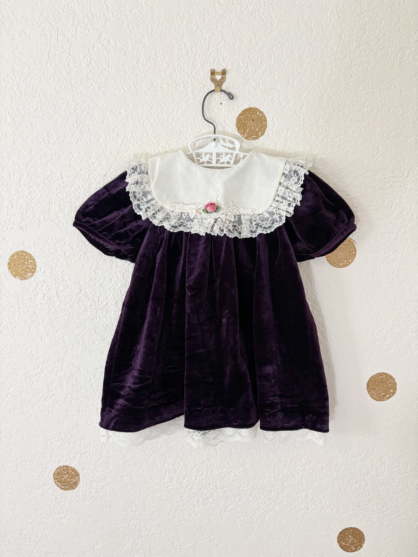 Vintage Nut Cracker velour toddler dress.