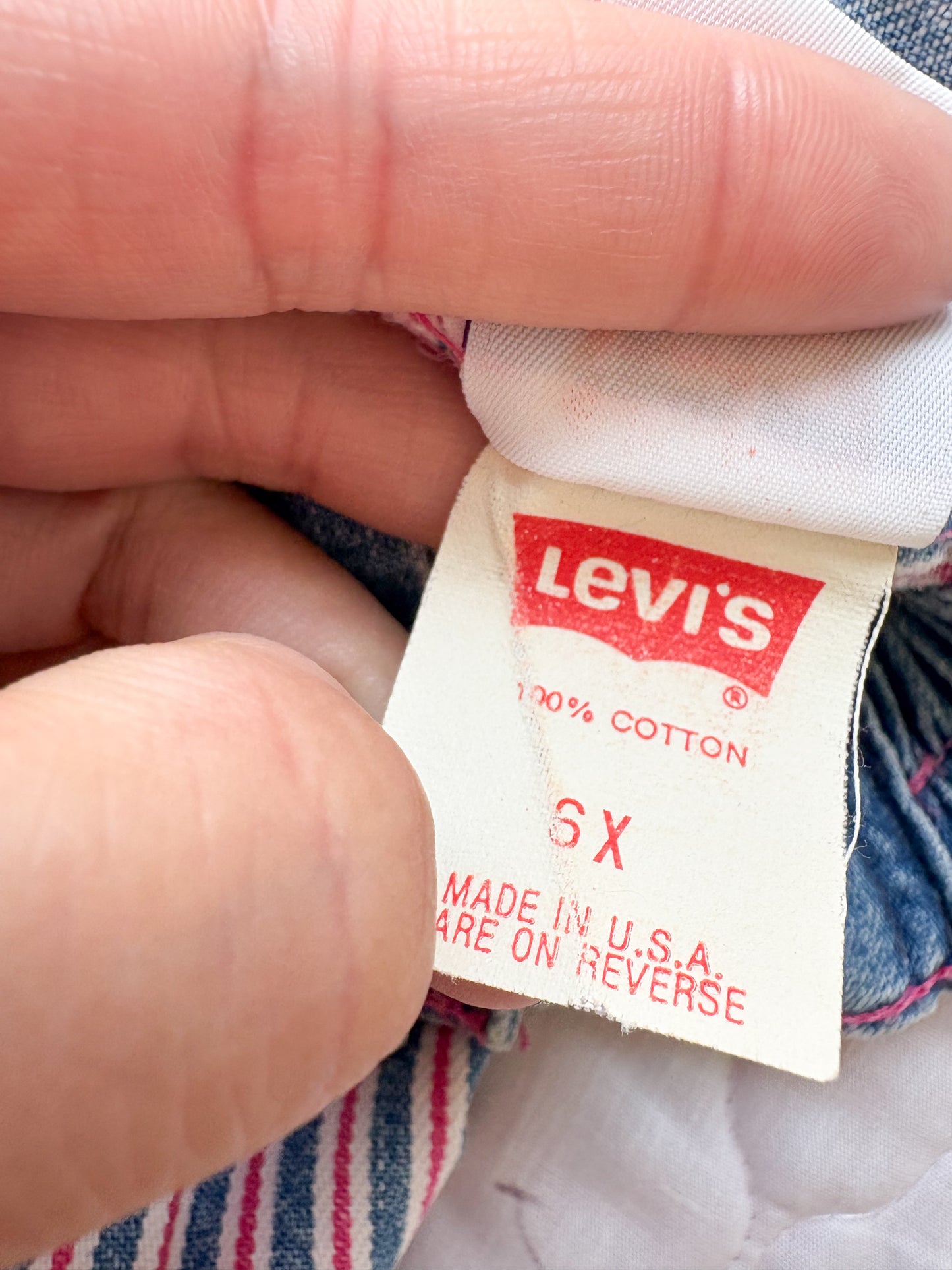 Vintage Little Levi's Striped denim girls shorts.