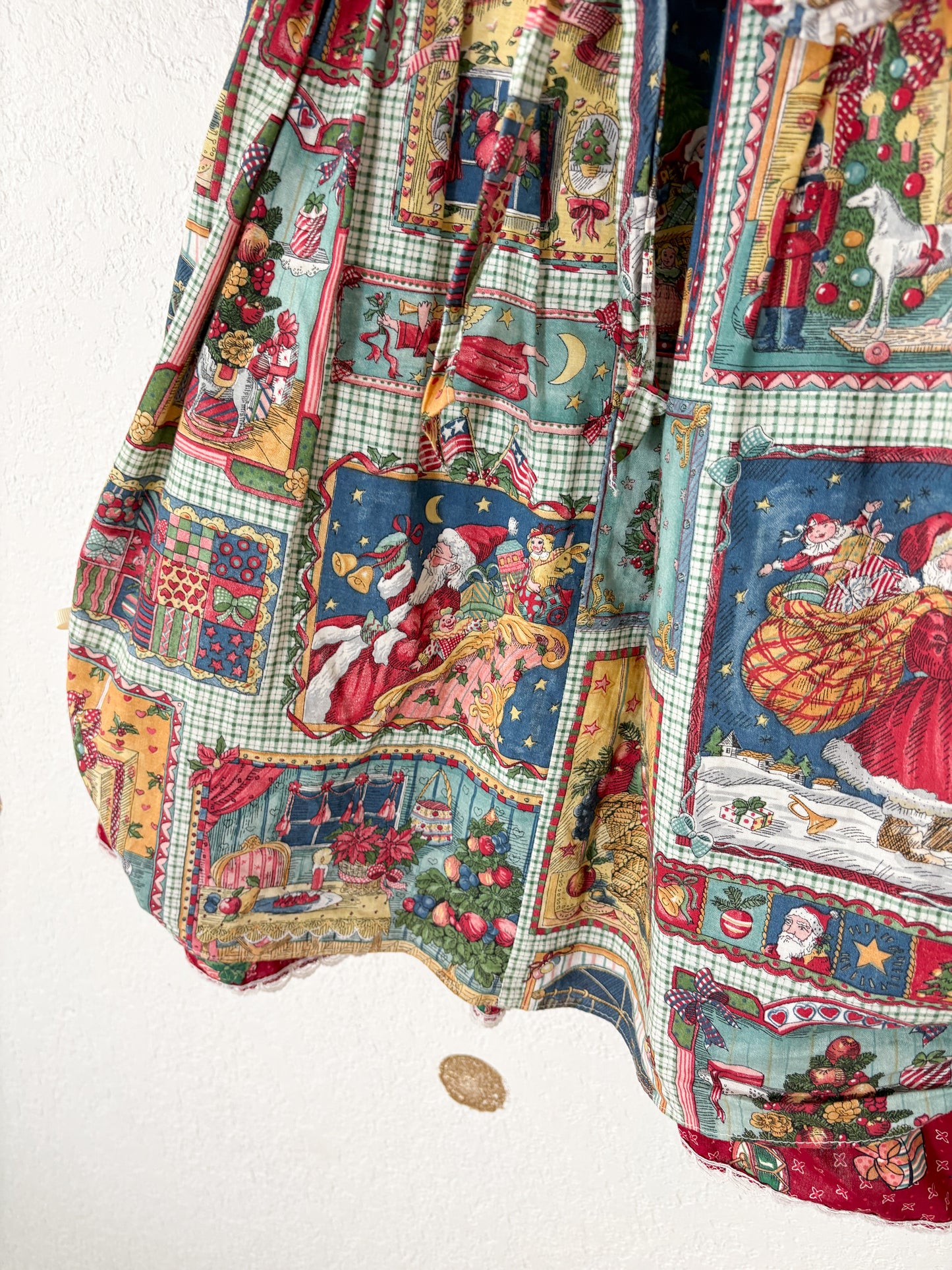 Vintage Jenny Annie Dots faux pinafore novelty print dress.