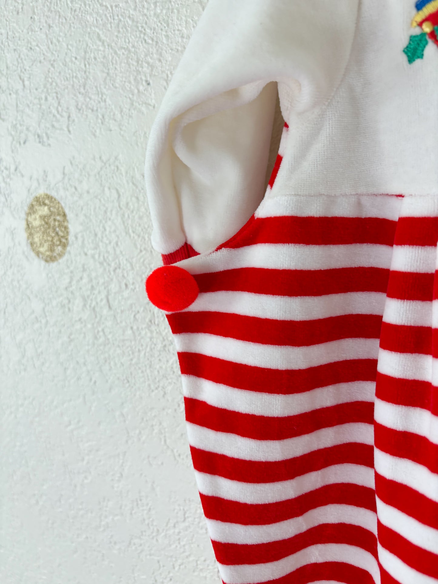 Vintage Little Me velour baby footed romper.